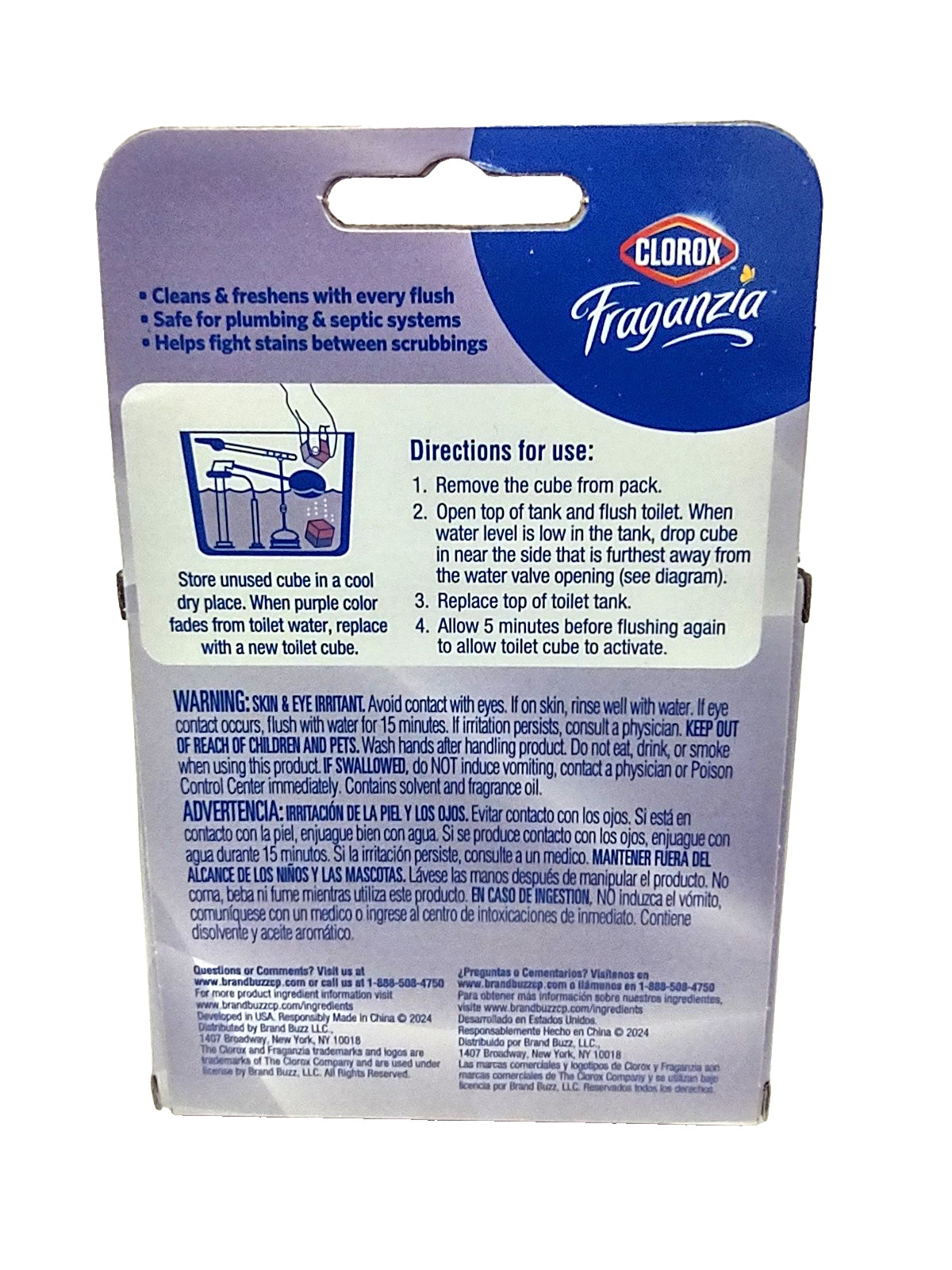 2x Clorox Fraganzia Automatic Toilet Bowl Cleaner LAVENDER Scent-LASTS 220 Flush