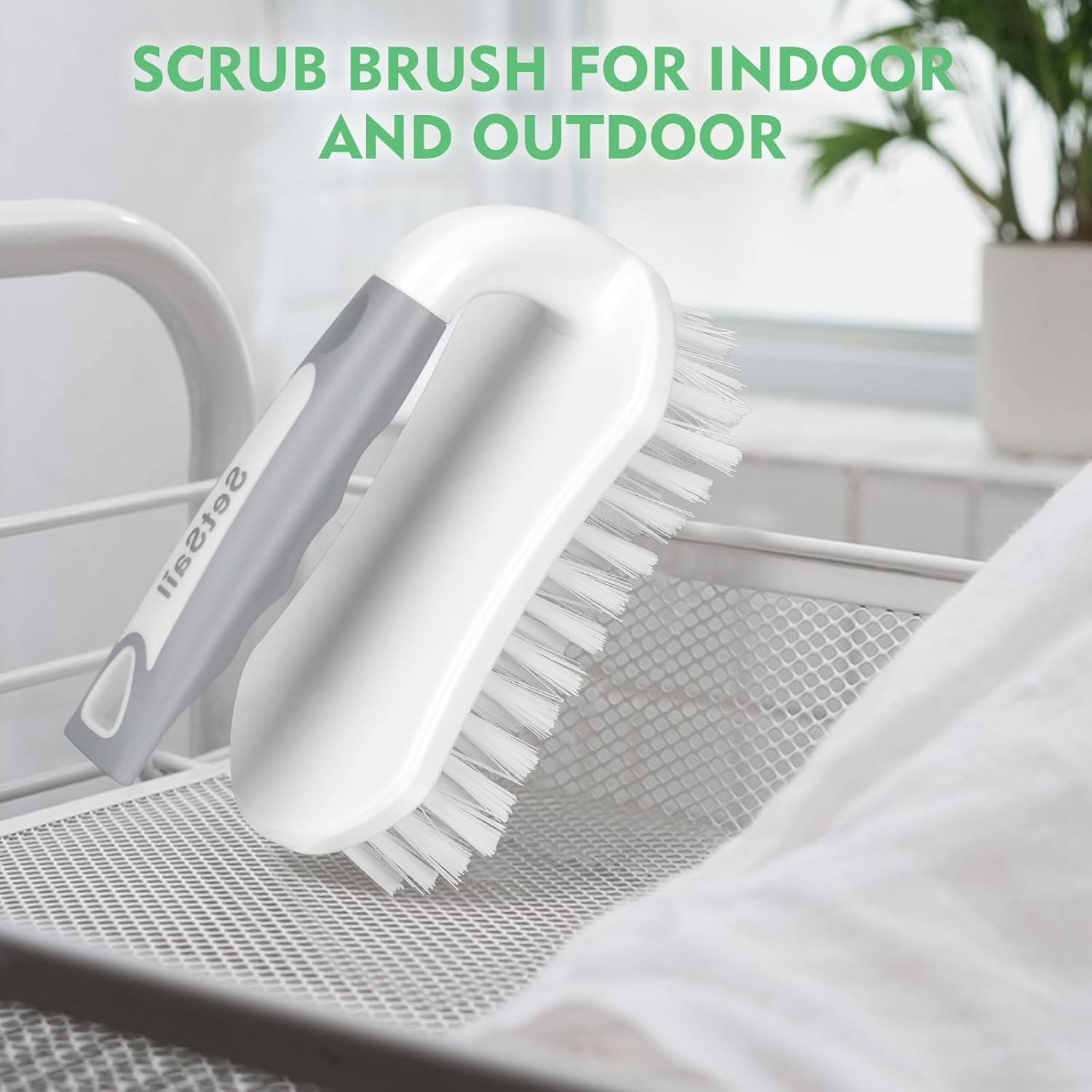 Scrub Brush, Heavy-Duty Scrub Brushes for Cleaning with Stiff Bristles Cleaning