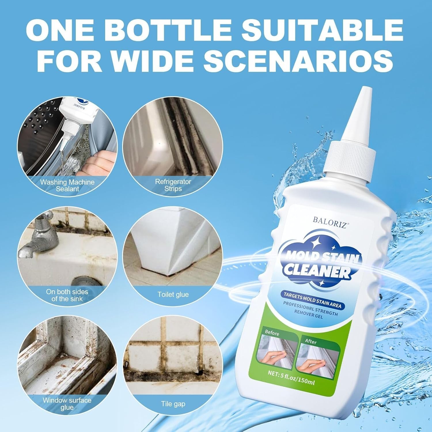 Natural Home Cleaner Gel for Effective Stain Removal from Multiple Surfaces