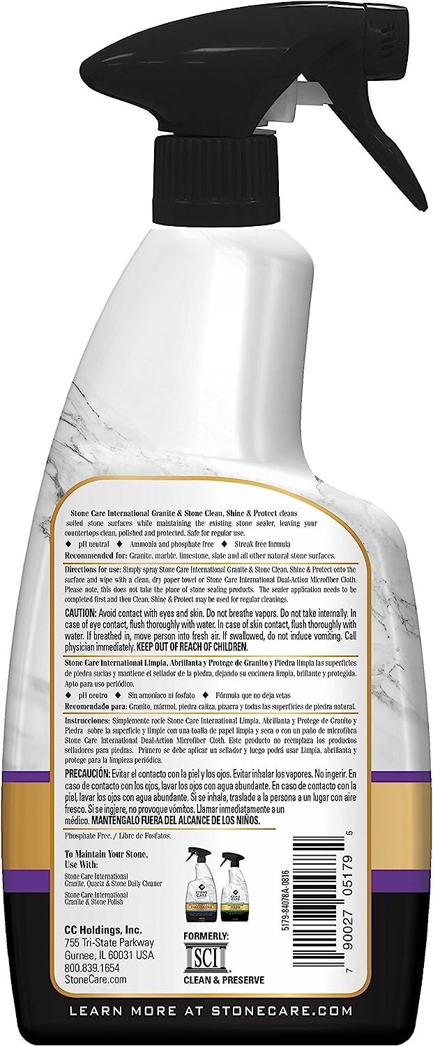Granite Cleaner Polish and Sealer 24 fl oz Stone Care International Clean Polish