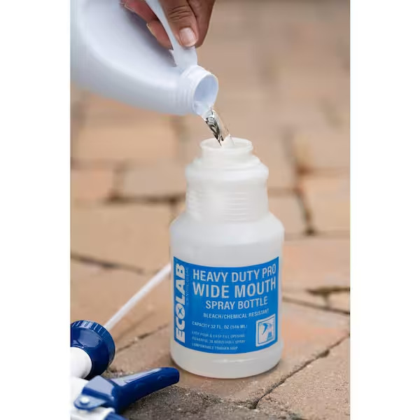 32oz Heavy Duty Spray Bottle Wide Mouth Chemical Resistant Cleaning 3 Pack