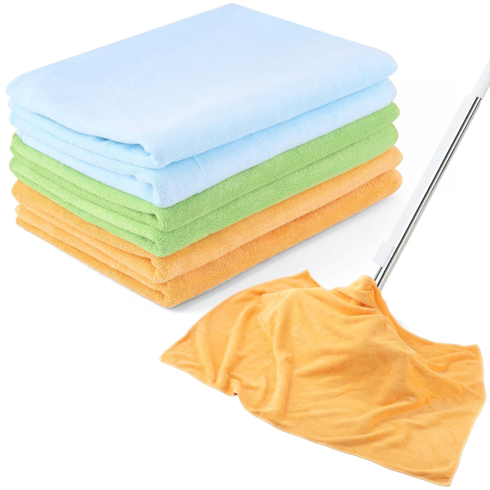 6 Pack Extra Large Microfiber Cleaning Cloths 20″x30″, Lint-Free Reusable Tow…