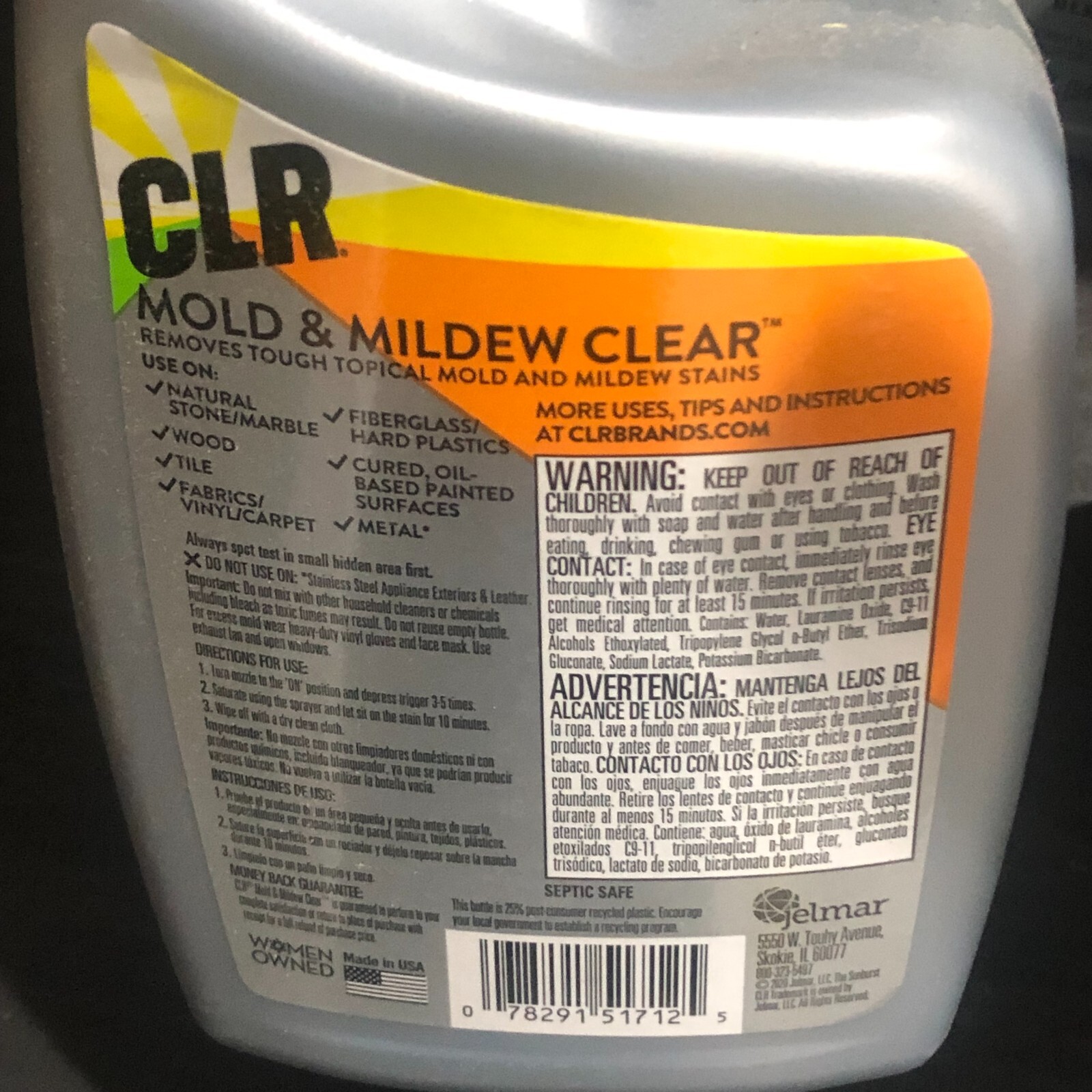 (5 PK) CLR Mold and Mildew Clear Bleach-Free Foaming Stain Remover Spray-32 Oz.