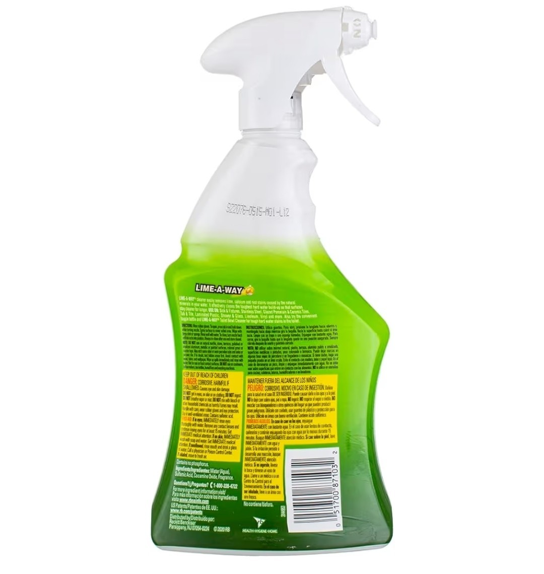 Pack Of 2 Lime-A-Way Lime, Calcium & Rust Remover, 22 Oz Foaming Spray
