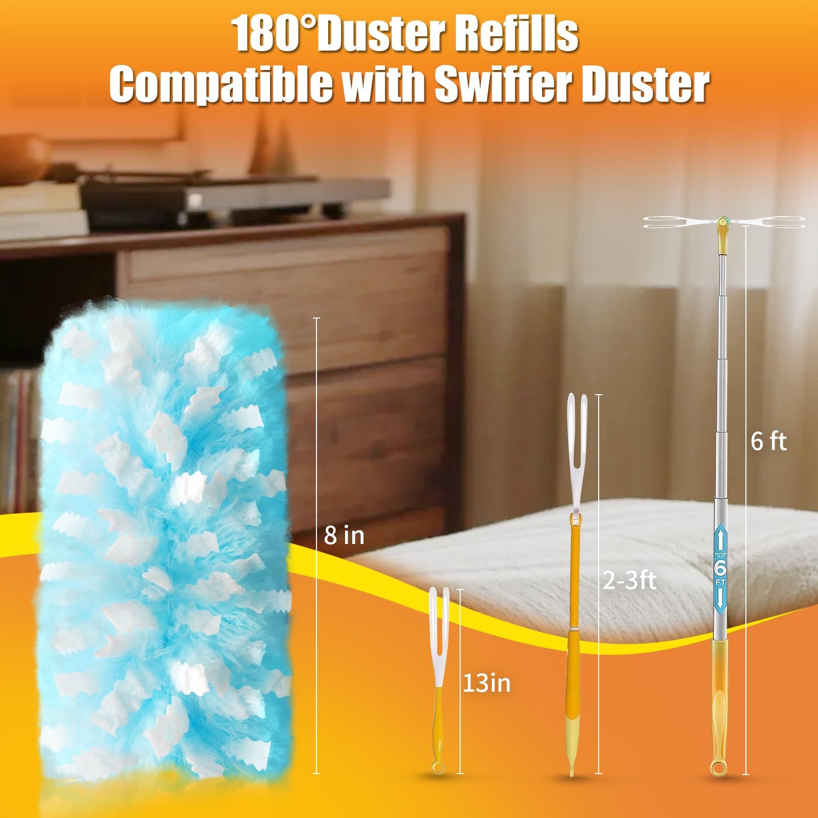 40 Count Duster Refills with Swiffer Duster, 180° Disposable Multi-Surface Mi…