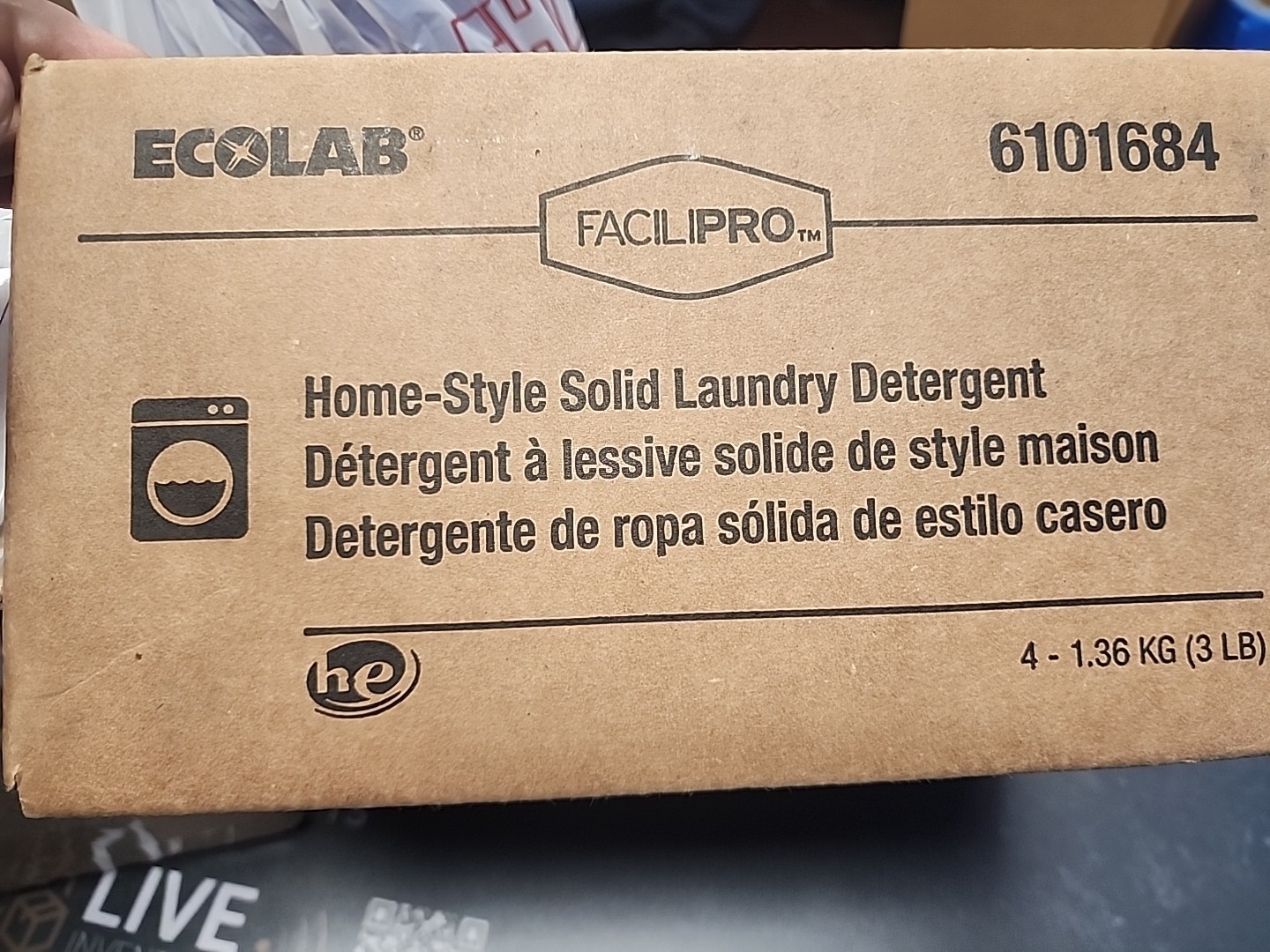 EcoLab 6101684 Home-style laundry detergent case of 4 – 3lb