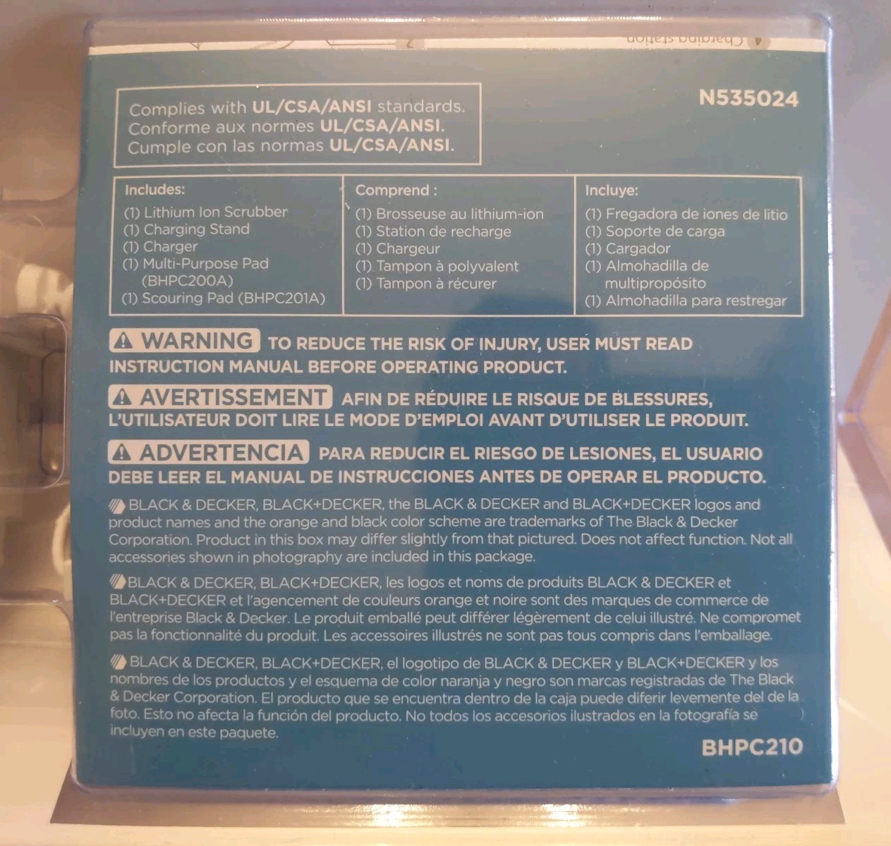 Black + Decker Scumbuster Pro Rechargeable Powered Scrubber BHPC210 New/Sealed