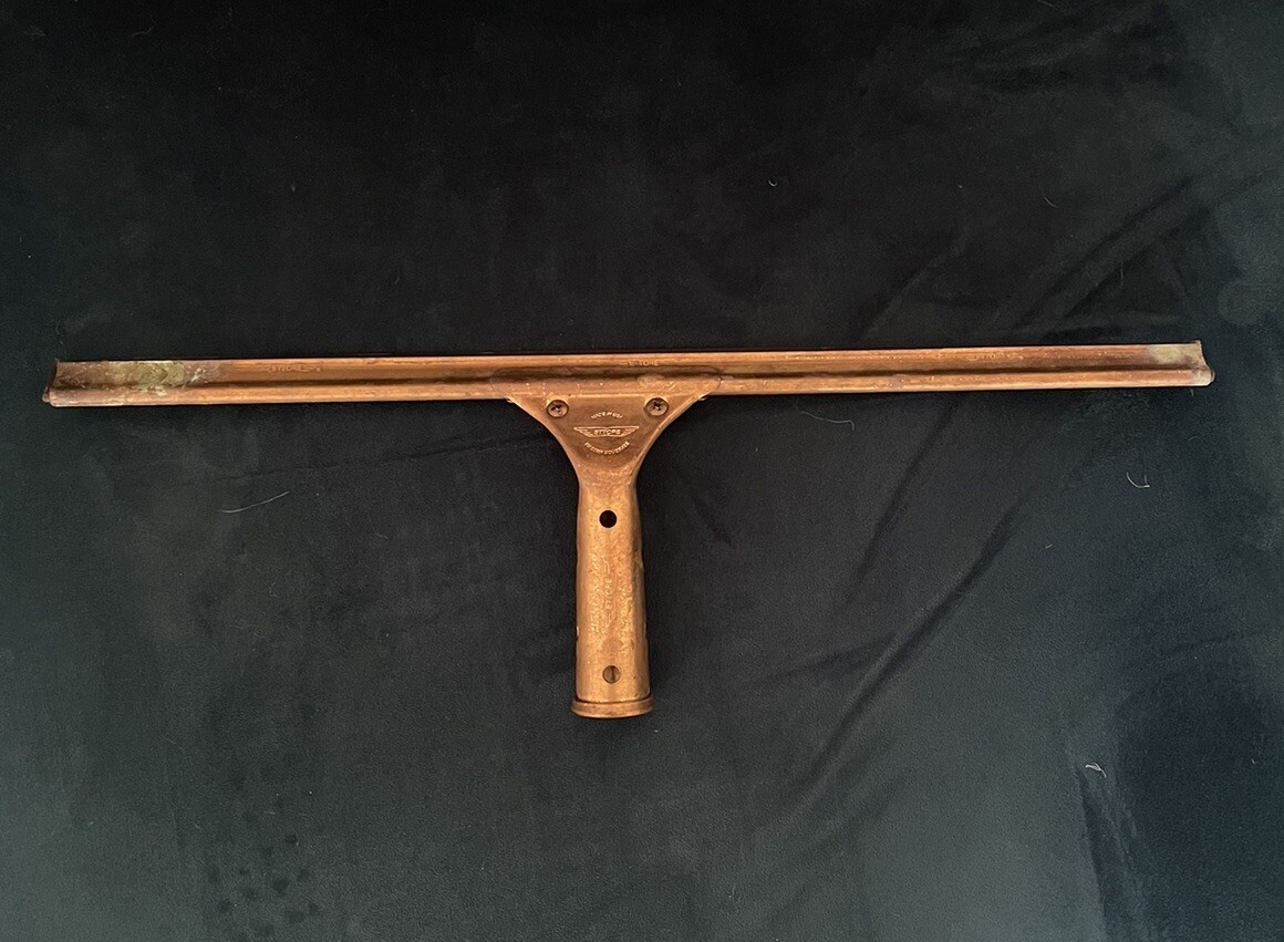 Vintage Ettore Brass Window Squeegee North Squeeze Made in USA 16″ Cleaning