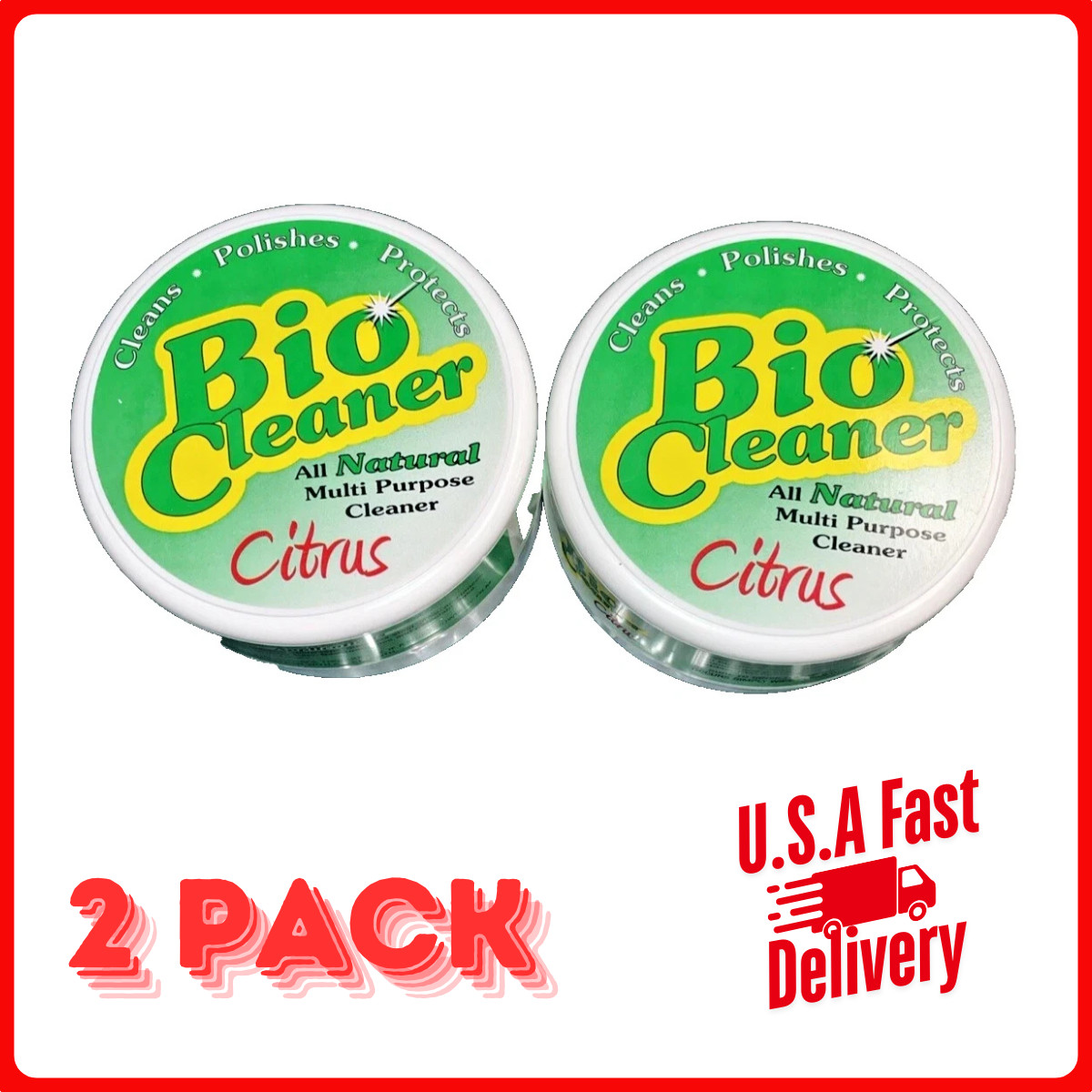 2x Bio Cleaner Citrus 10.5 Oz Each All Natural Multi Purpose Cleaner W/Sponges