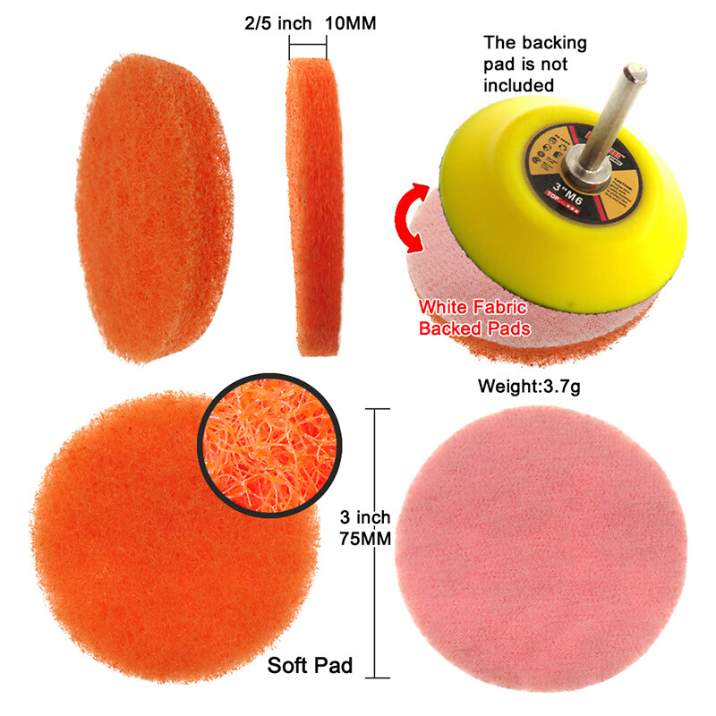 3 Inch 75mm Round Flocking Scouring Pad Cleaning Cloth Sanding Disc 240#-3000#