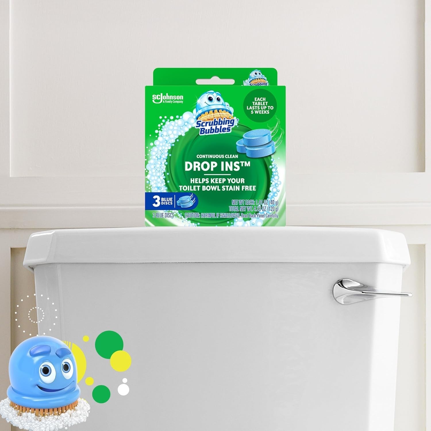 Scrubbing Bubbles Toilet Drop-Ins 3 Count Blue Septic-Safe Cleaner