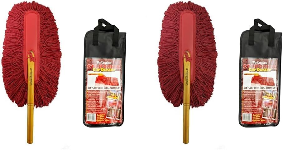 California Car Duster 62442 Standard Car Duster with Wooden Handle,Red (Pack of