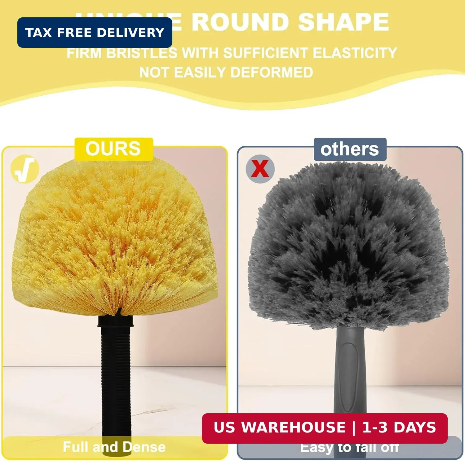 2 Pack Twist-On Cobweb Duster Head Brush – Efficient Indoor & Outdoor Spider Web