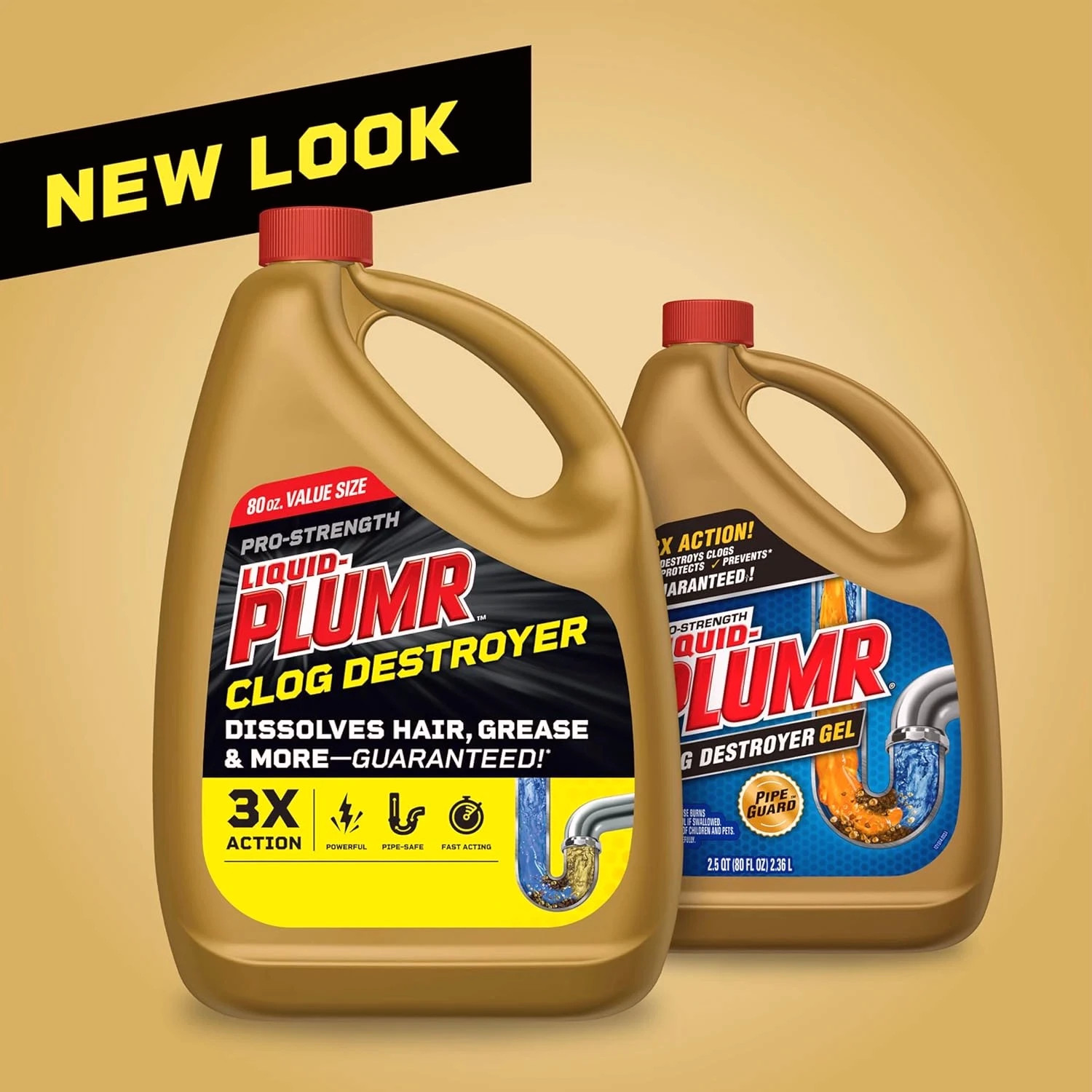 Liquid-Plumr Pro Strength Clog Destroyer Gel with PipeGuard 80 Ounces