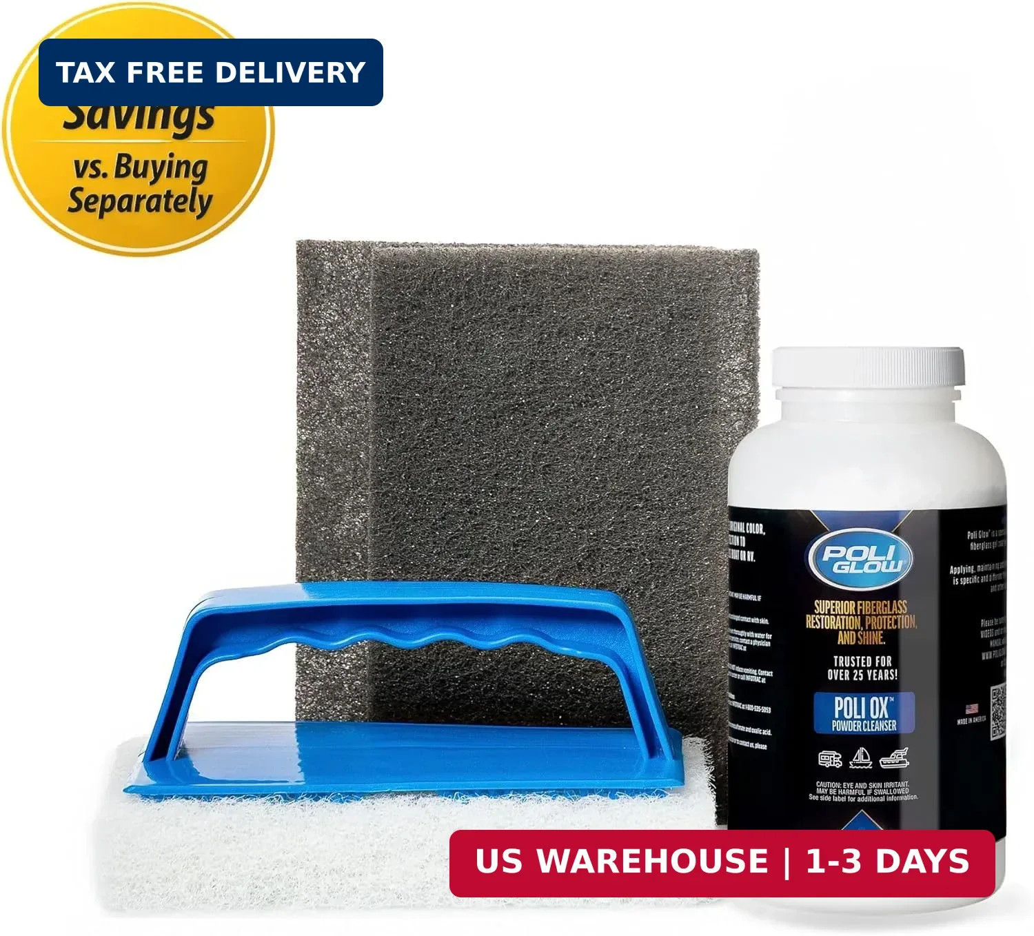 Poli Ox® Oxidation Removal Kit for Boats, RVs, or Fiberglass Surfaces-Removes He