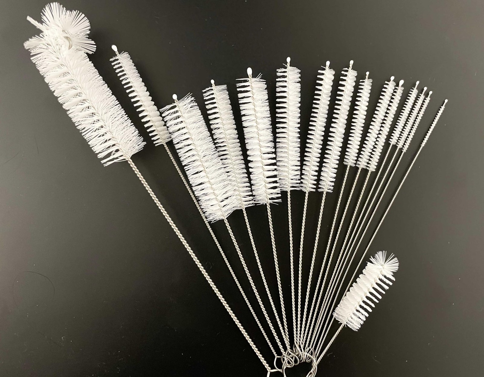 16 Pieces Bottle Brush Set, Nylon Bottle Brush with Flexible Stainless Steel …