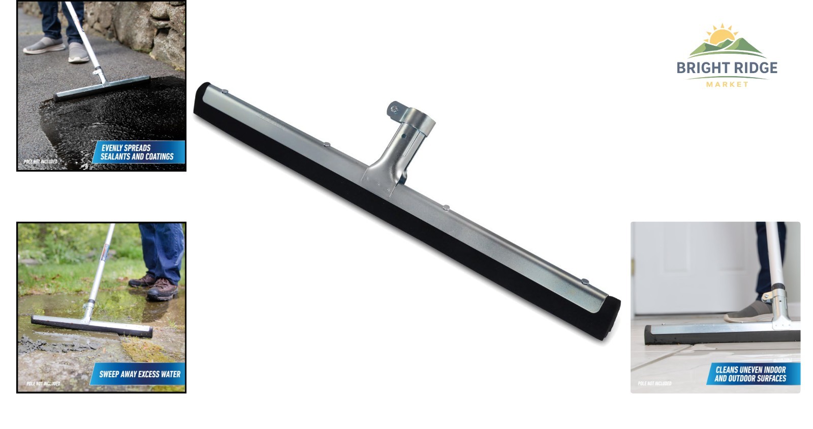 Innovative Floor Squeegee Compatible with Pole Accessories for Extended