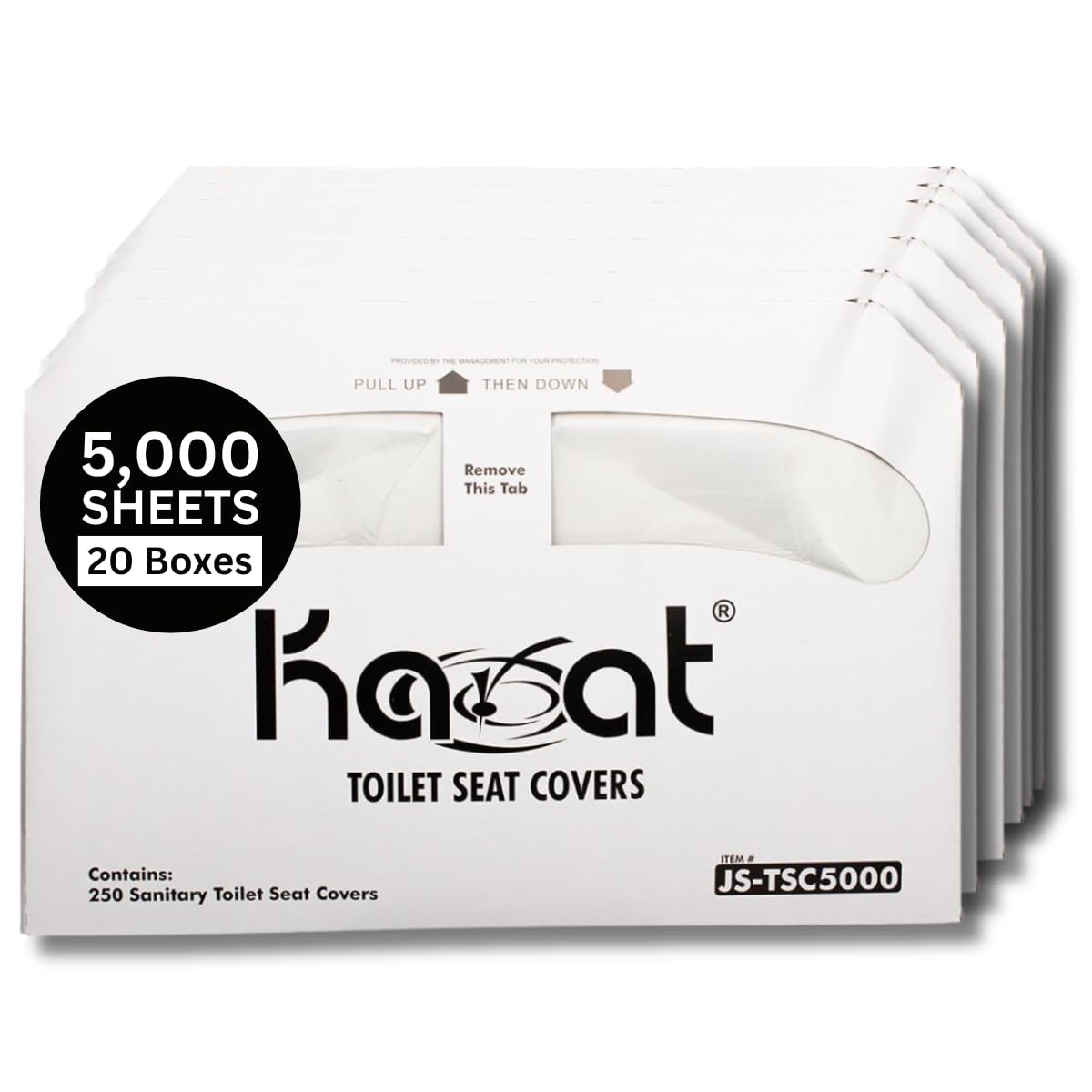 Karat Disposable Toilet Seat Covers – 5000 Sheets of Recycled Paper, Compatibl