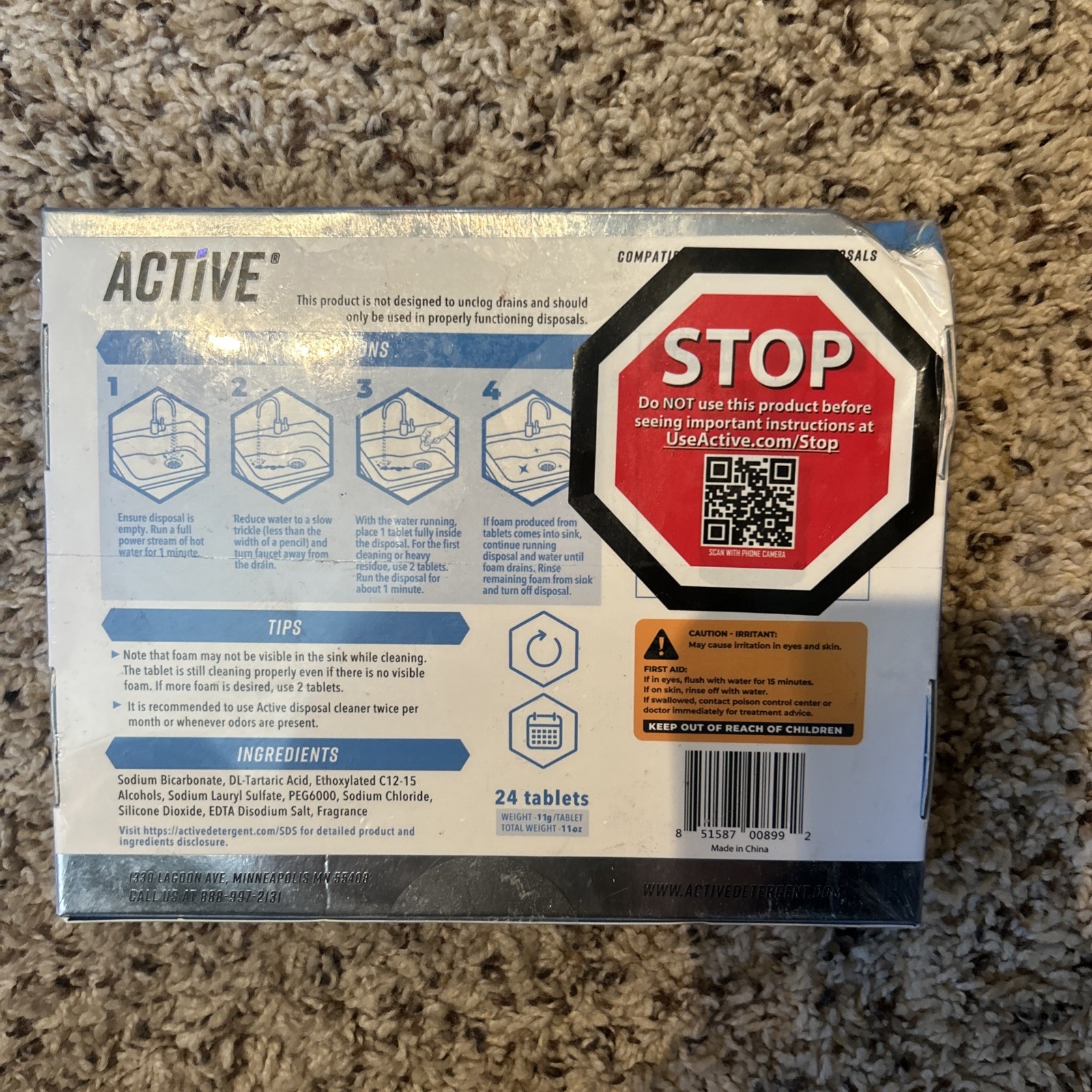 Active DISPOSAL Cleaner & Deodorizer 24 Tablets Garbage Disposal Sink