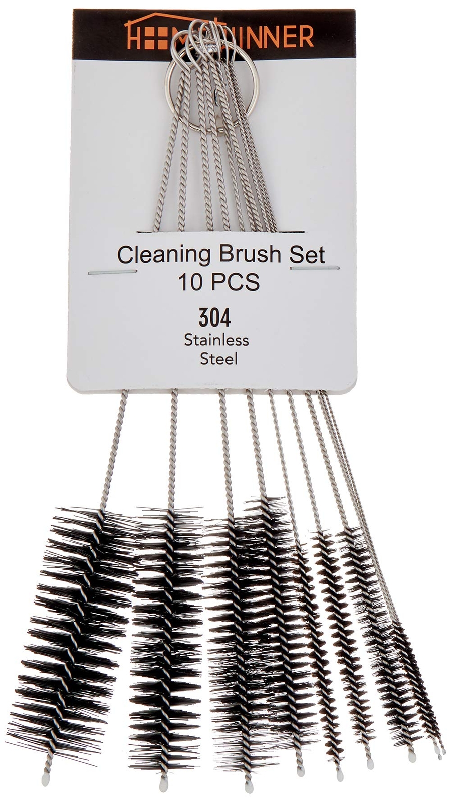 Pipe Cleaners 8 Inch Nylon Bottle Straw Cleaning Brush Set Stainless Steel Handl