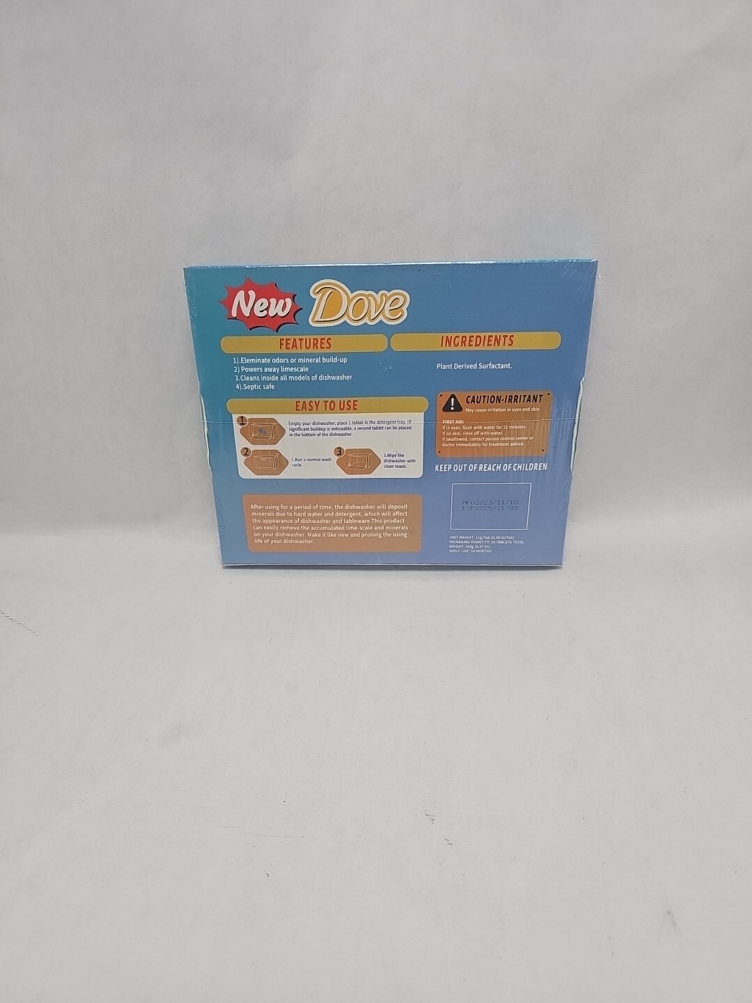 Dove@ Dishwasher Cleaner Deodorizer Descaler Tabs, 24 Pcs Heavy Duty Degreaser