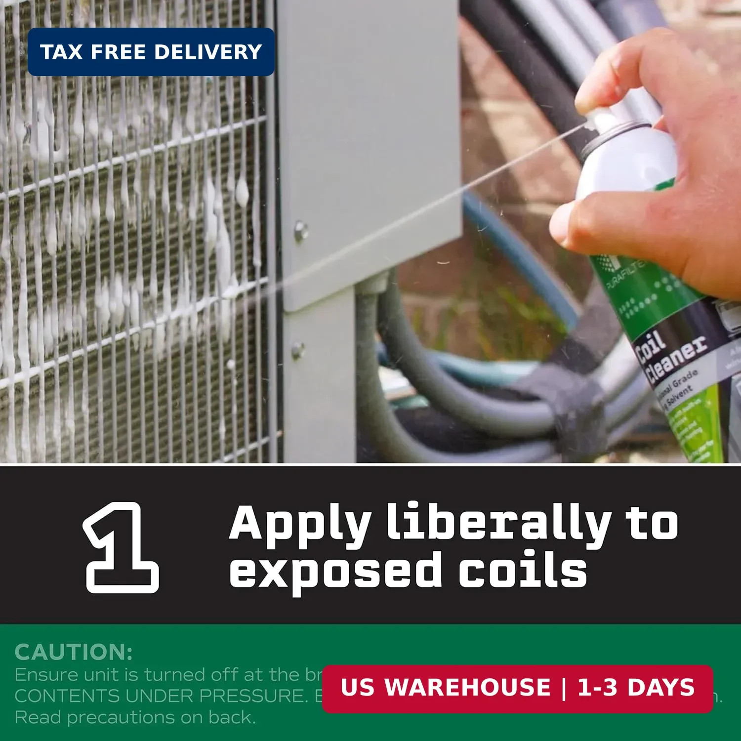 PURAFILTER 2000 Coil Cleaner Foaming Spray | Use on AC HVAC Condensers and Evapo