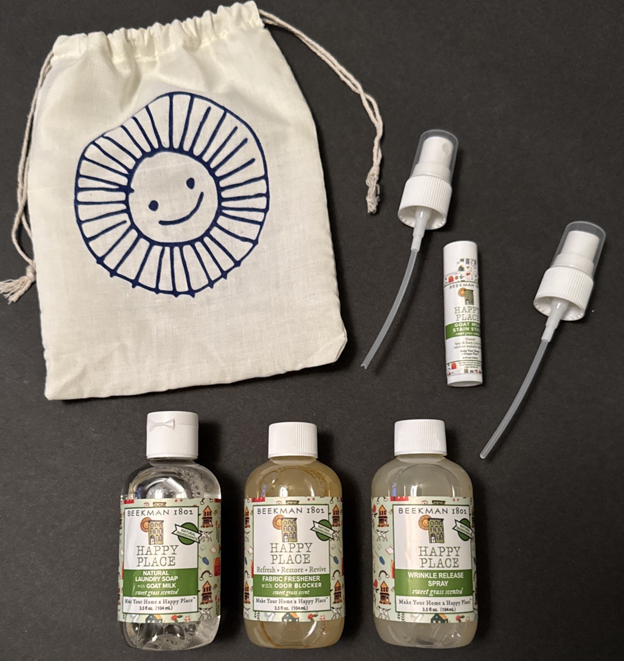 Beekman 1802 Happy Place 5-Piece Laundry Sample / Travel Kit – Sweet Grass NEW