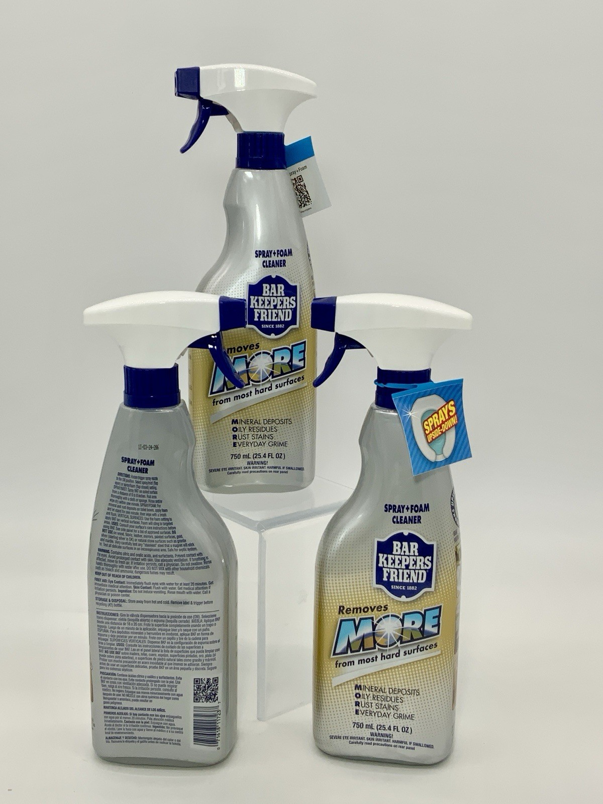 Pack Of 3 Bar Keepers Friend All-Purpose Cleaner Spray and Foam Removes More