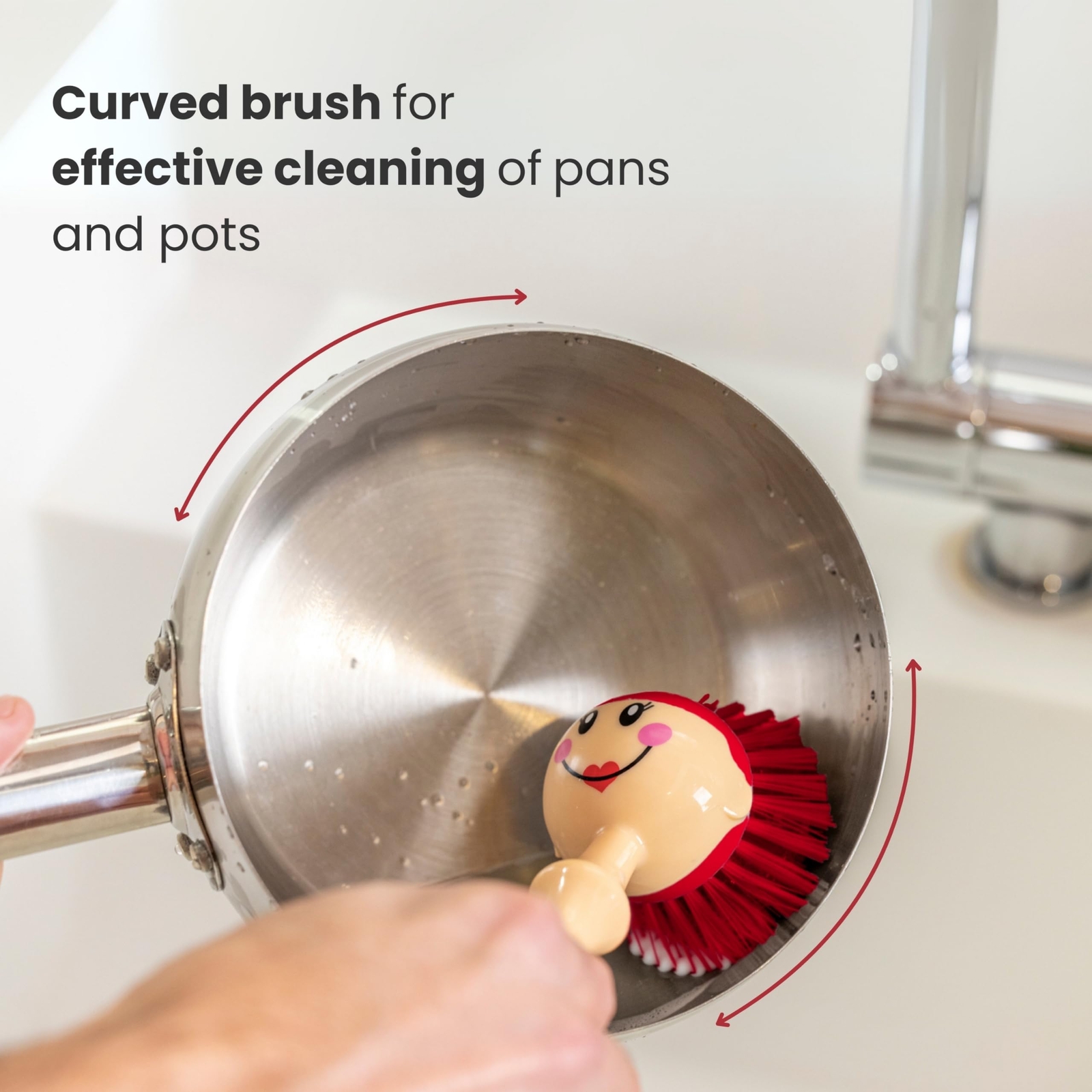 Dolls Dish Brush With Ergonomic Handle And Dresshaped Storage Holder Scrub Brush