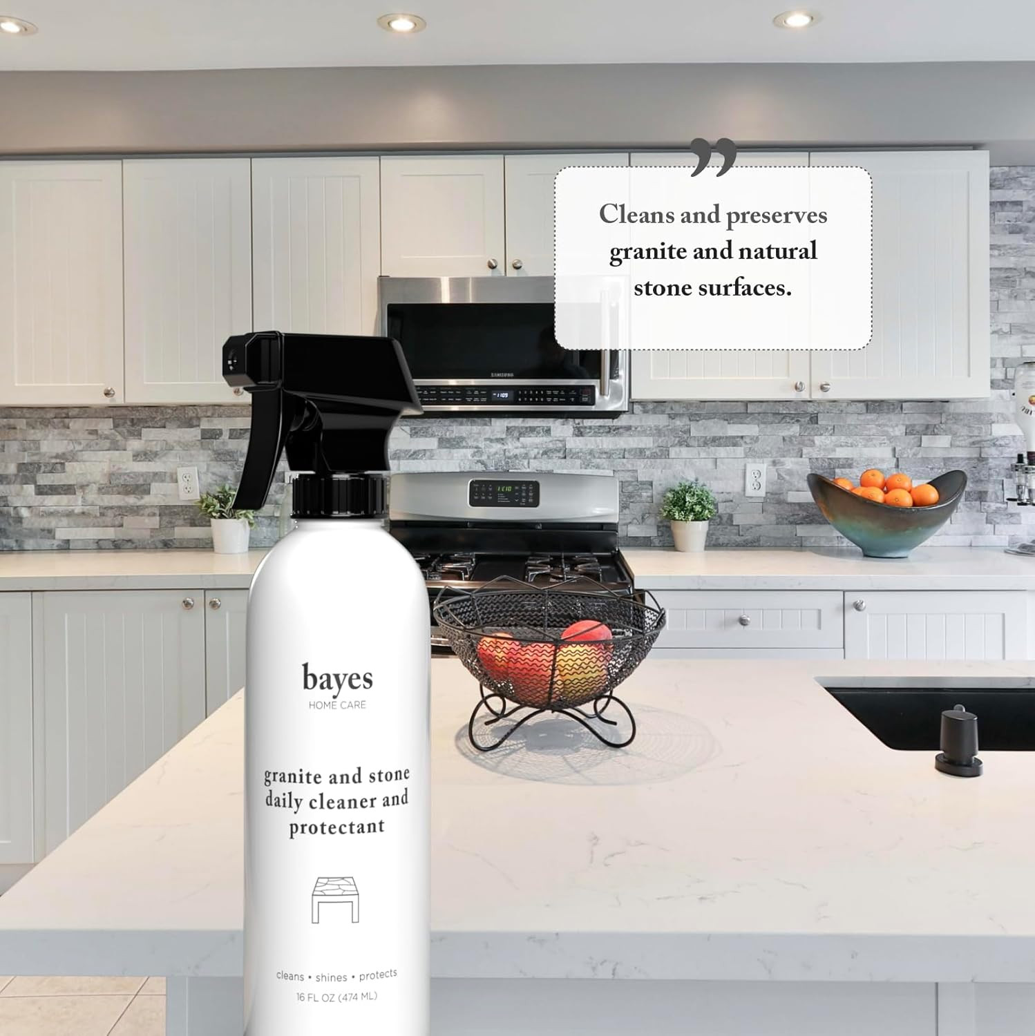 Granite and Stone Daily Cleaner and Protectant – Cleans, Shines, and Protects –