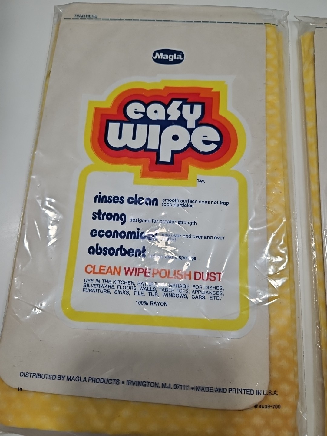 Vintage Magla EASY WIPE Wiping Cloths Yellow Nostalgia Dead stock x2 Lot