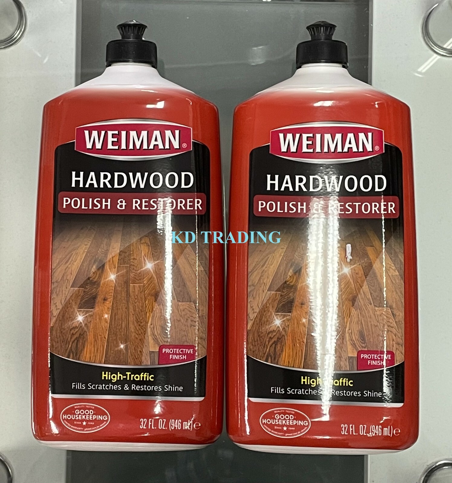 (2-Pk) Weiman HARDWOOD Floor NATURAL POLISH & Shine RESTORER Protective Finish