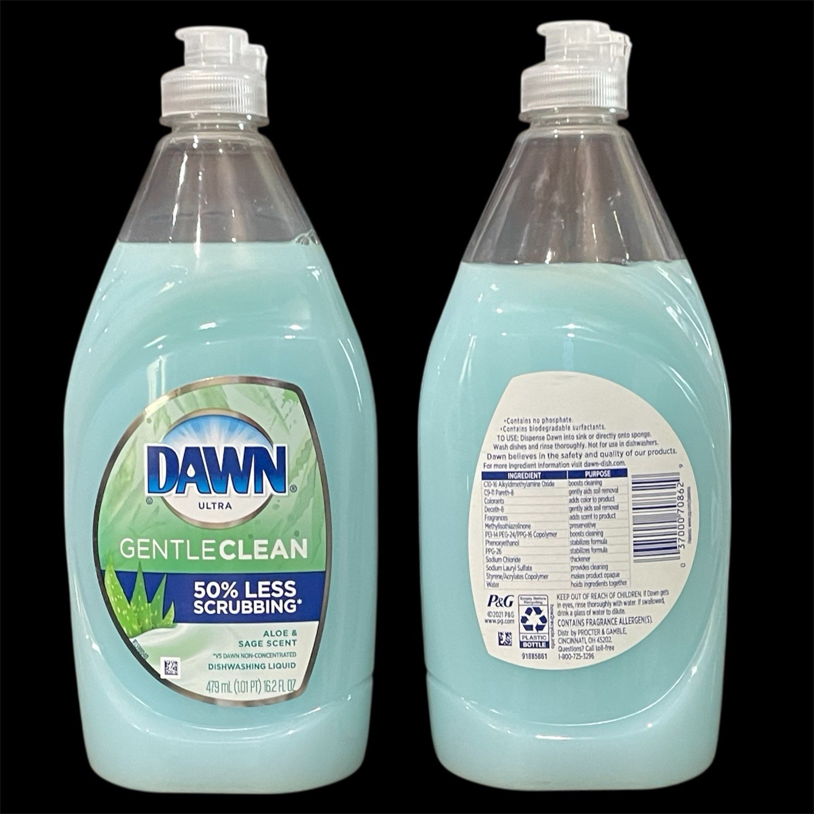 RARE Dawn Ultra Gentle Clean Aloe & Sage Scent Dishwashing Liquid Lot Of 2