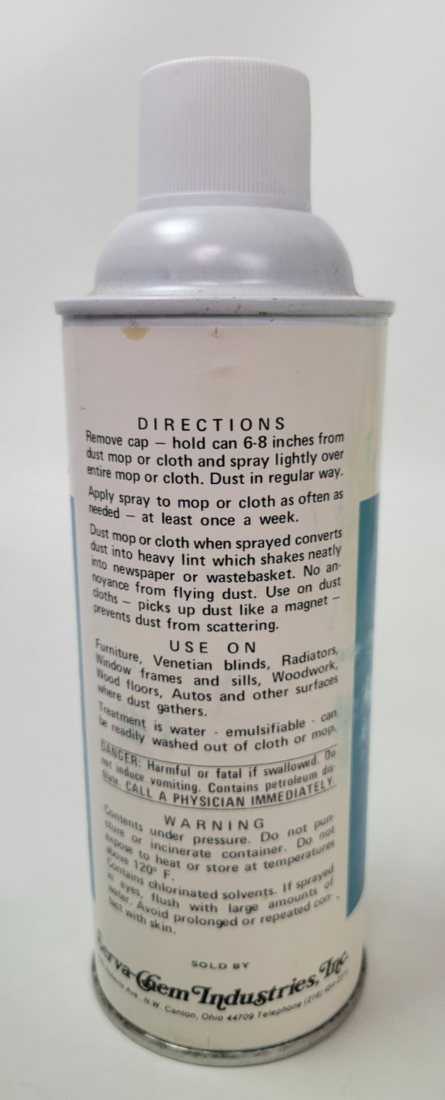 Vtg SC Serva Chem Skat Treatment for Dust Mops 12oz Spray Can