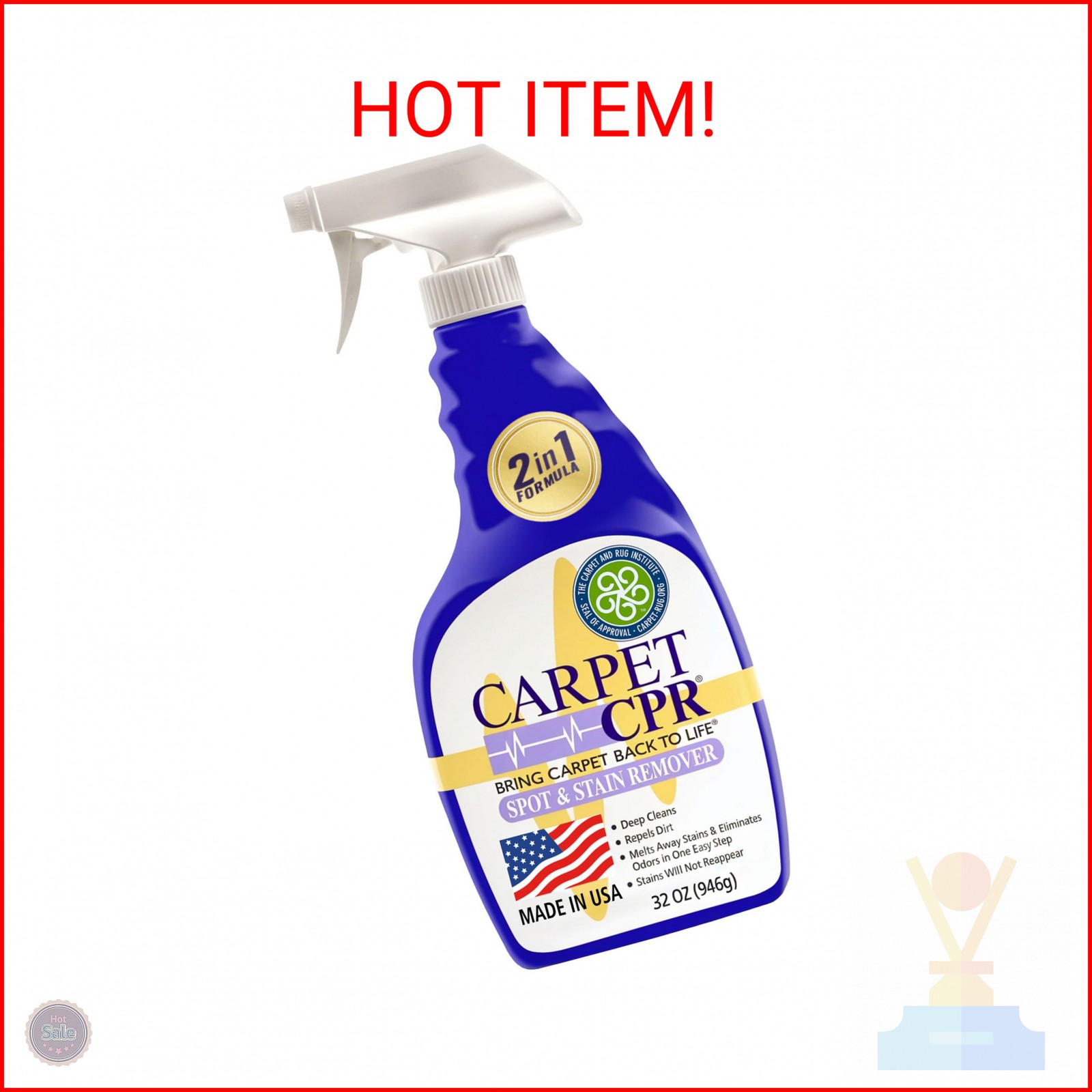 Carpet CPR Spot & Stain Remover Spray – Heavy Duty Carpet Cleaner for Pet Messes