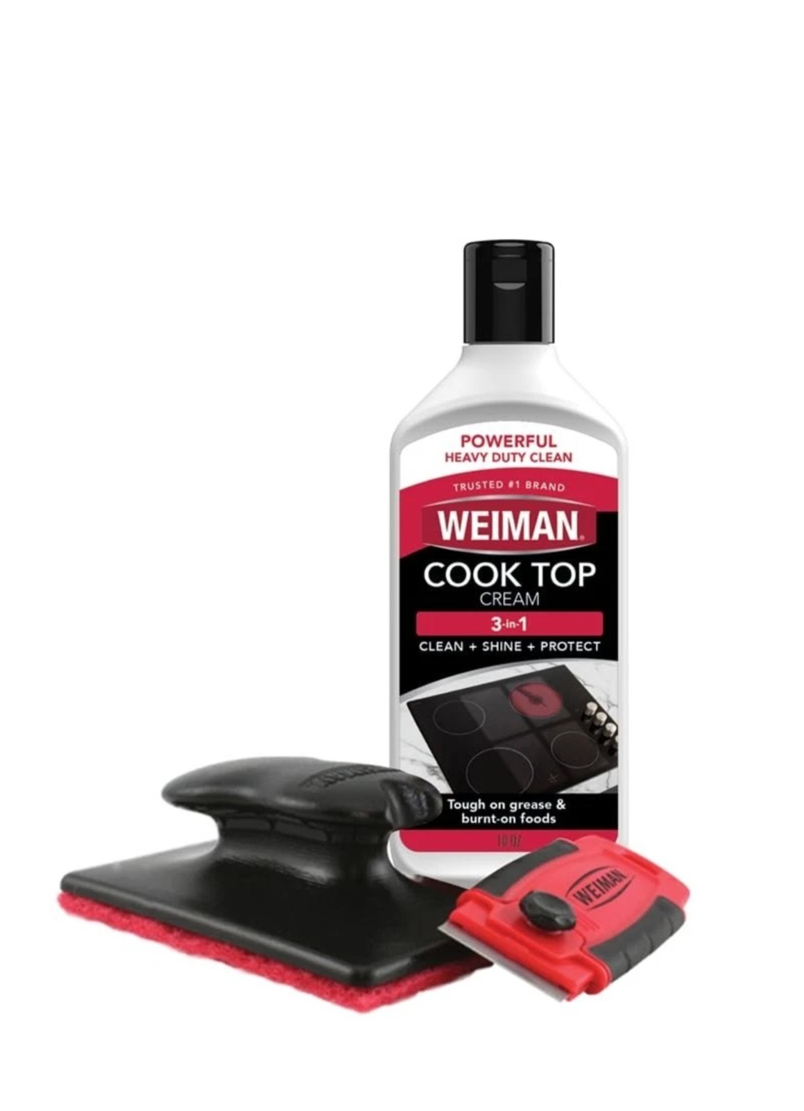Weiman Cook Top Kit 5 In 1 Glass Stove Cleaner Scraper Clean Shine Scrub Erase