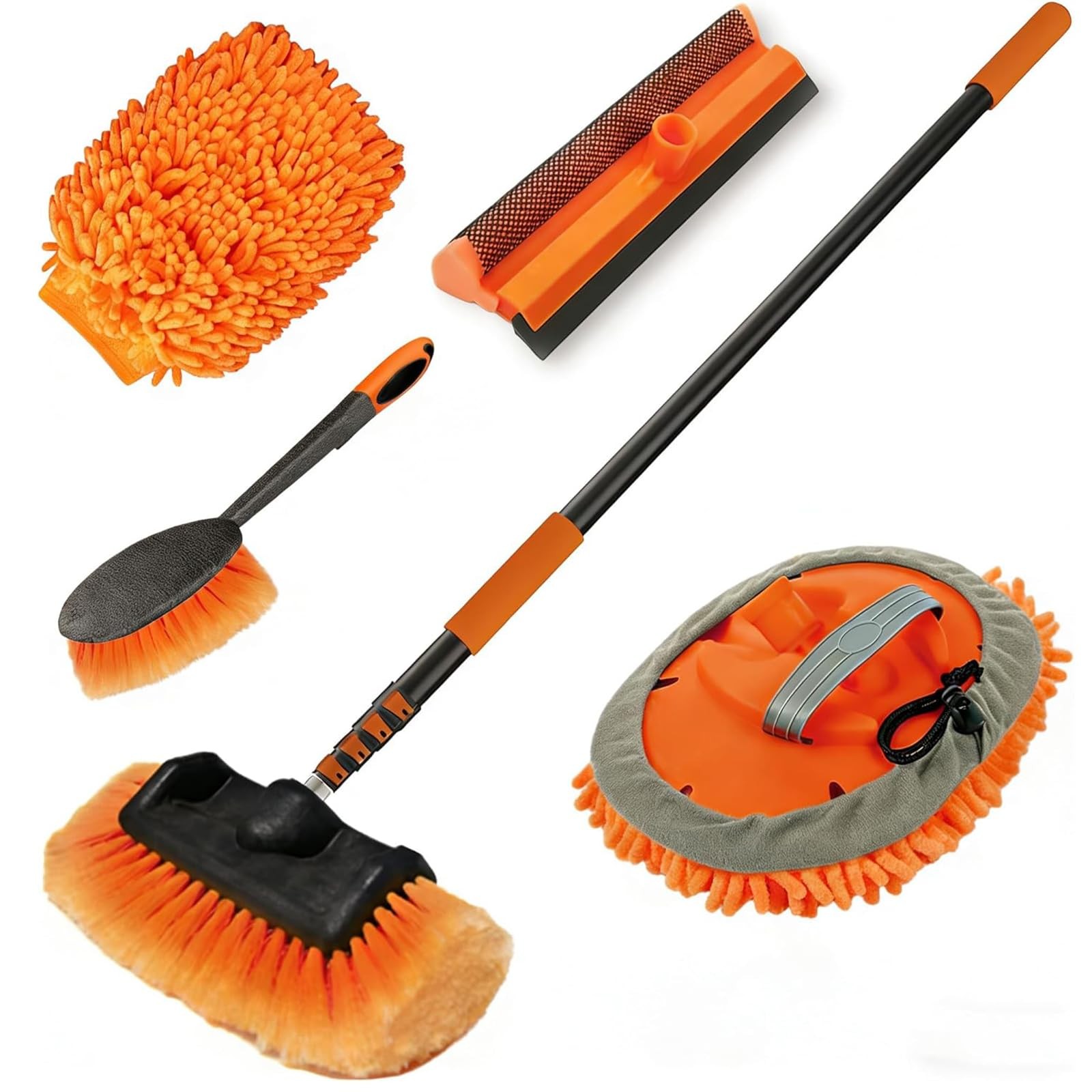 16FT Car Wash Brush with Long Handle, Car Cleaning Kit with Soft Bristle Wash…