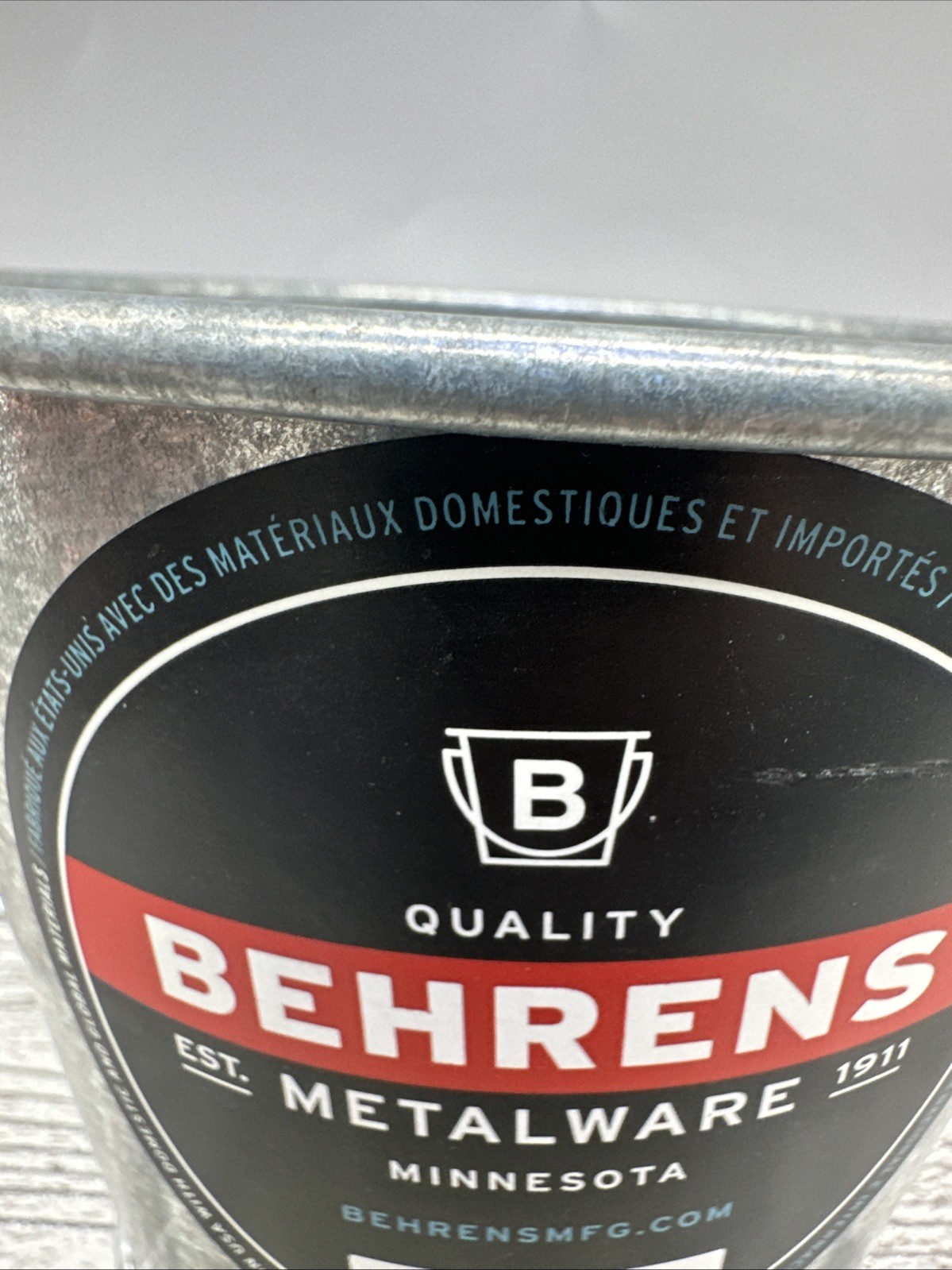 Behrens 2 Qt. Hot-Dipped Steel Pail With Handle Behrens Made In USA 1 L ￼￼
