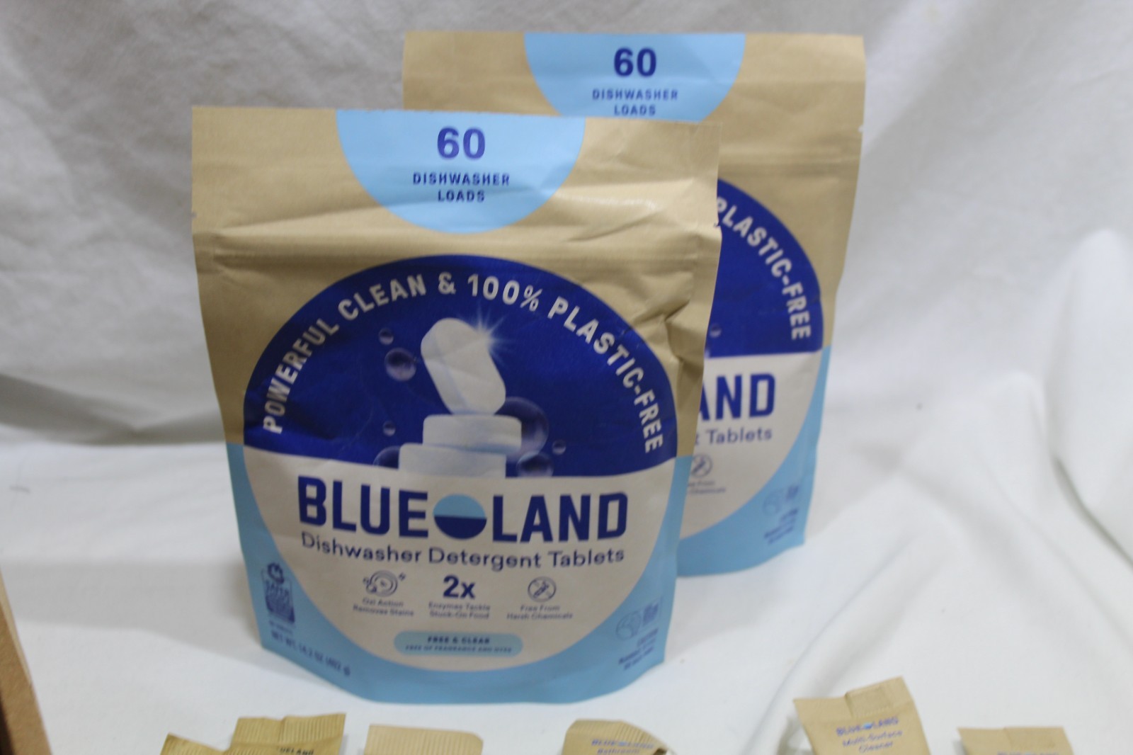 Lot with 2 Blueland Dishwasher Tablets Refill Free & Clear 60ct each, 10 Asst ..