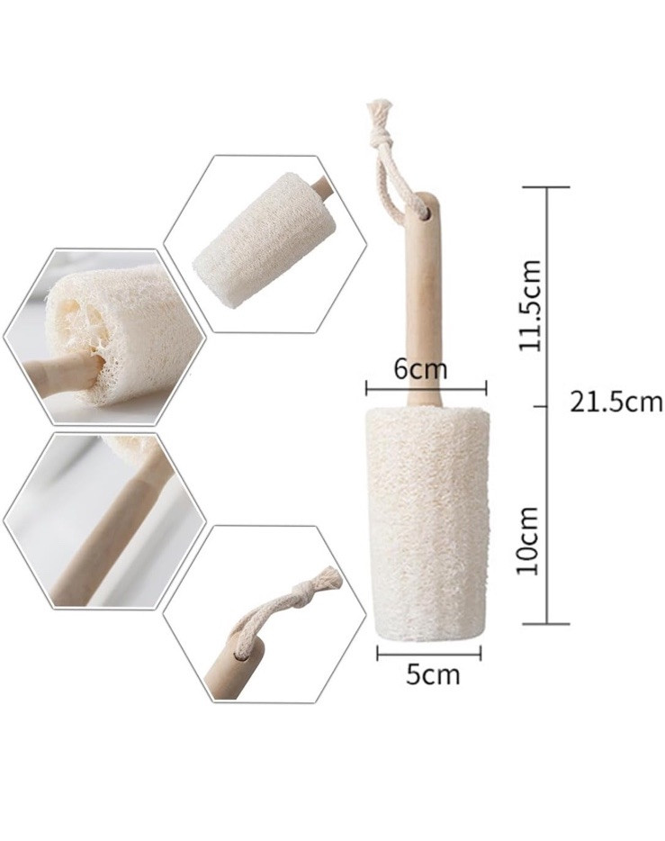 2 Pcs Rack Loofah Cup Brush Kitchen Cleaning Utensil Brushes