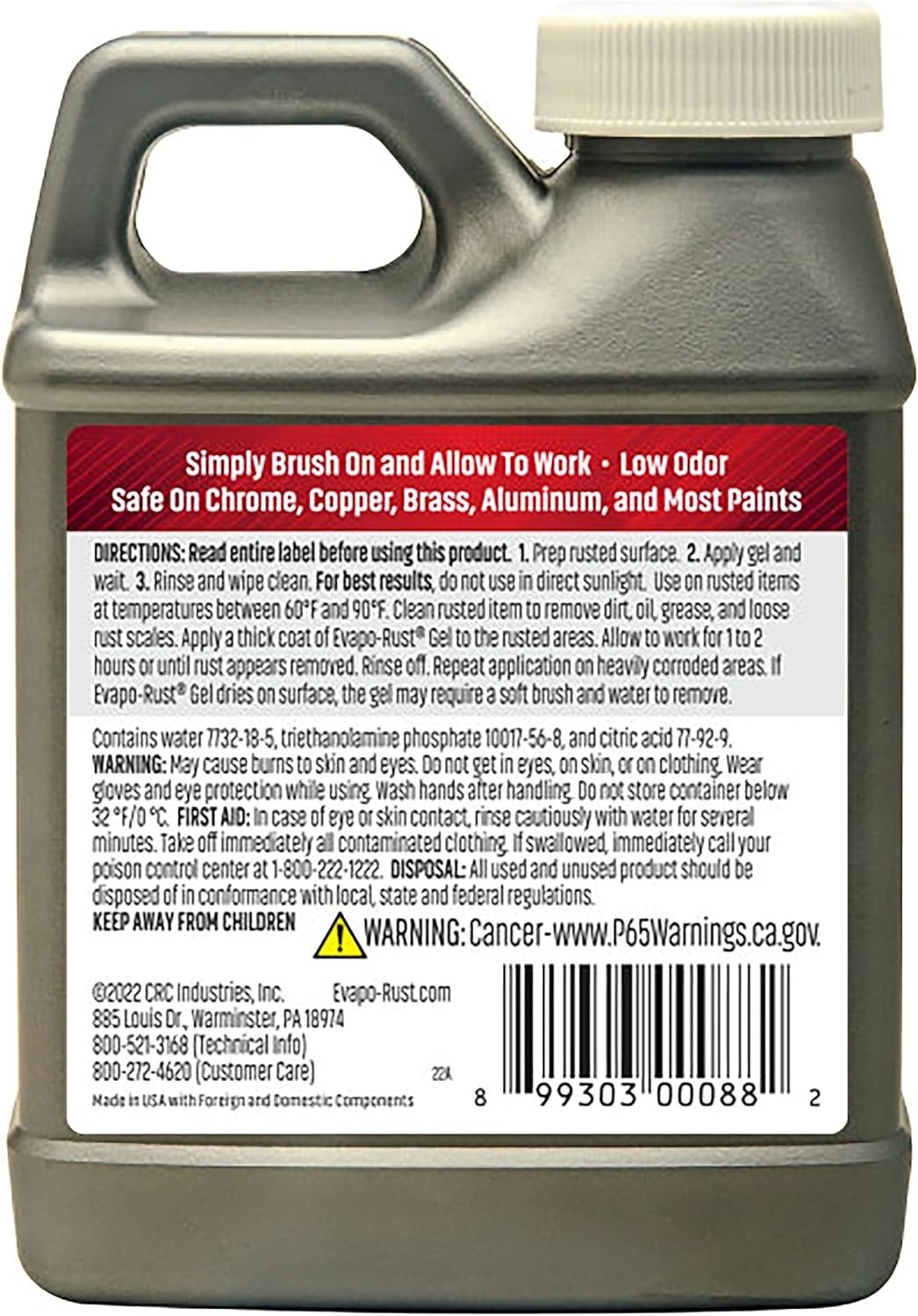 Untarnished Shine CRC Gel Rust Remover 8 Oz – Perfect for Cookware and Antiques