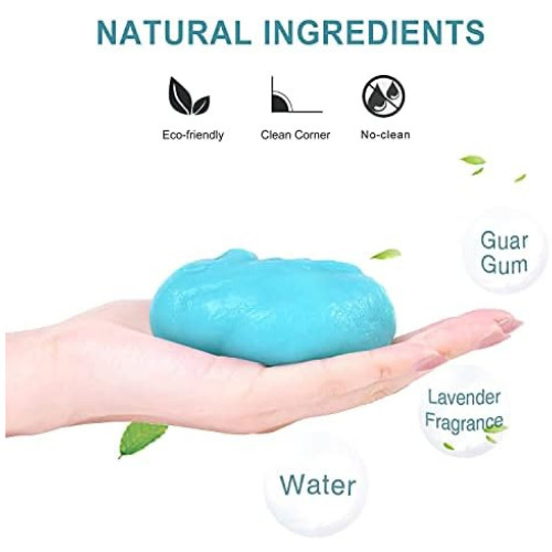Car Cleaning Gel Putty Vent Dust Remover Reusable Interior Detail Tool Blue