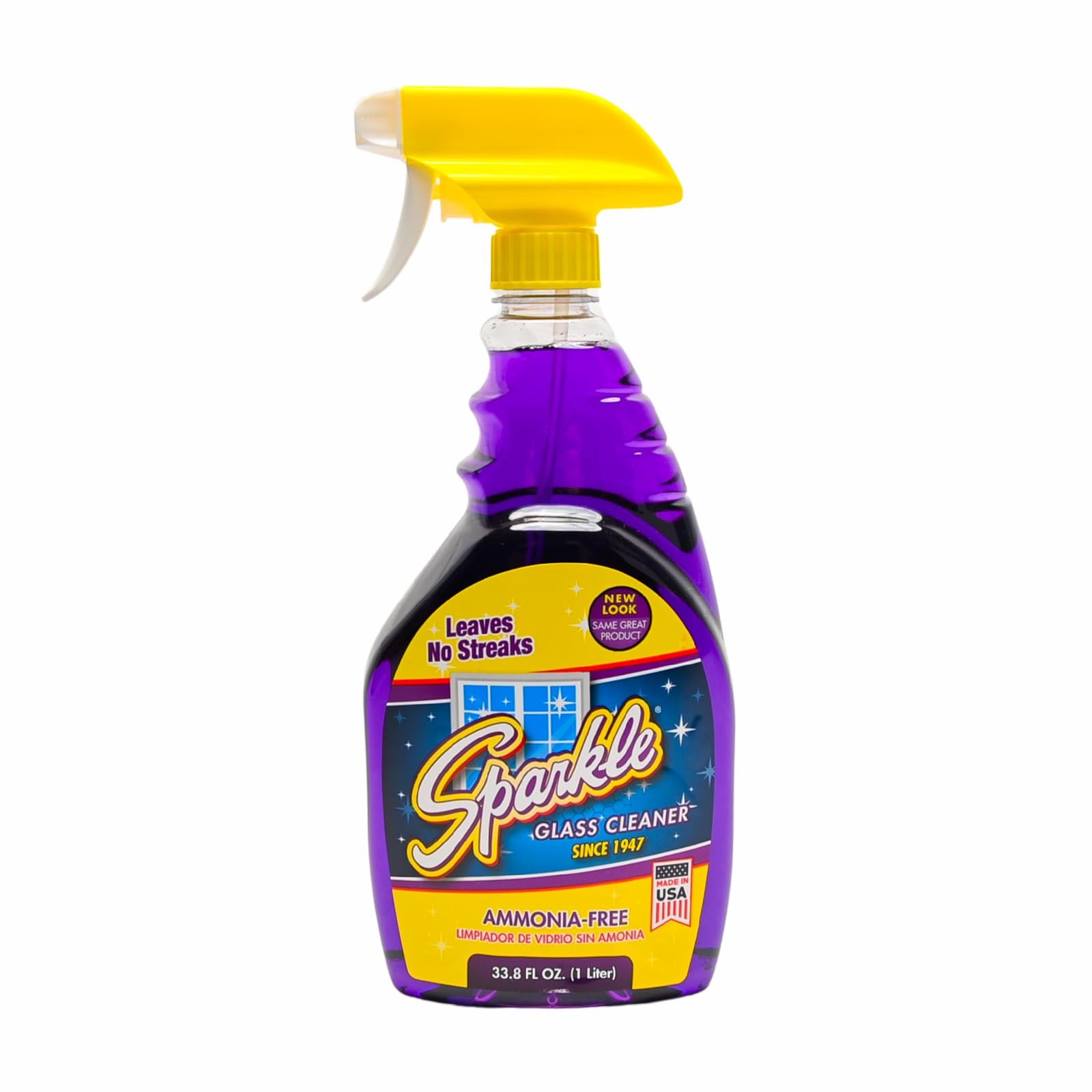Glass Cleaner, Ammonia-Streak-Formula, 33.8 fl oz Spray Bottle, Safe for Wind…