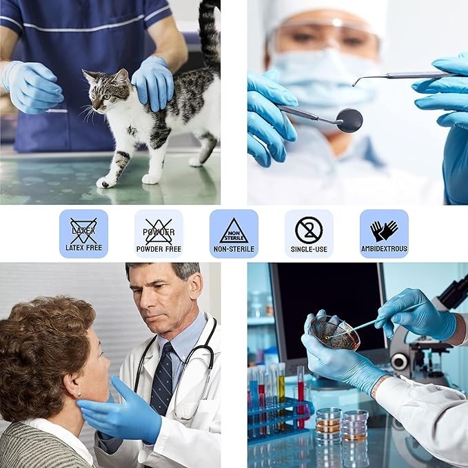 Premium Disposabe nitrile gloves, powder free, Medical cert approved (S,M,L,XL)
