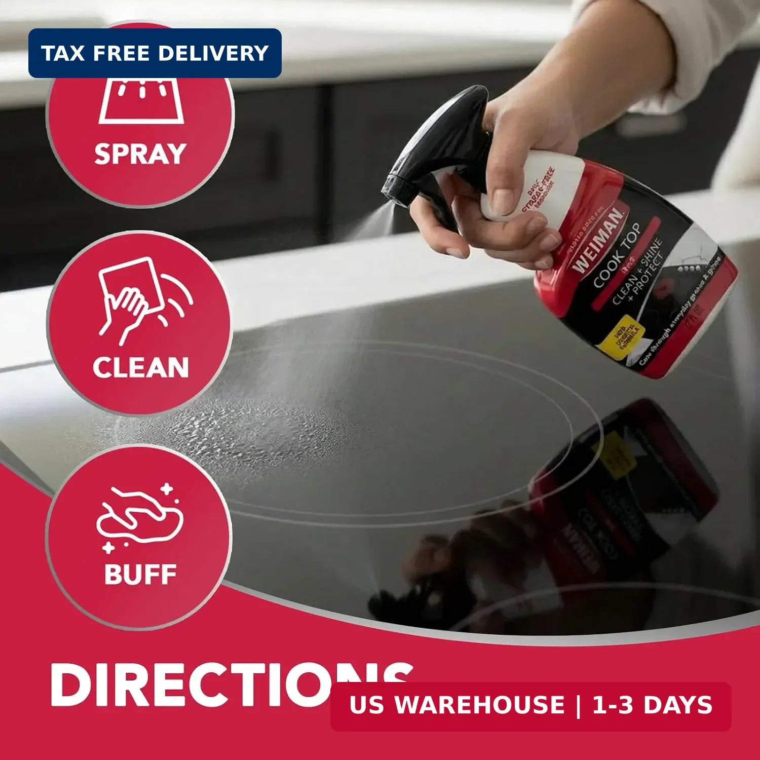 Weiman 22 Fl Oz Cooktop Cleaning Spray & Microfiber Cloth – Cooktop & Oven Clean