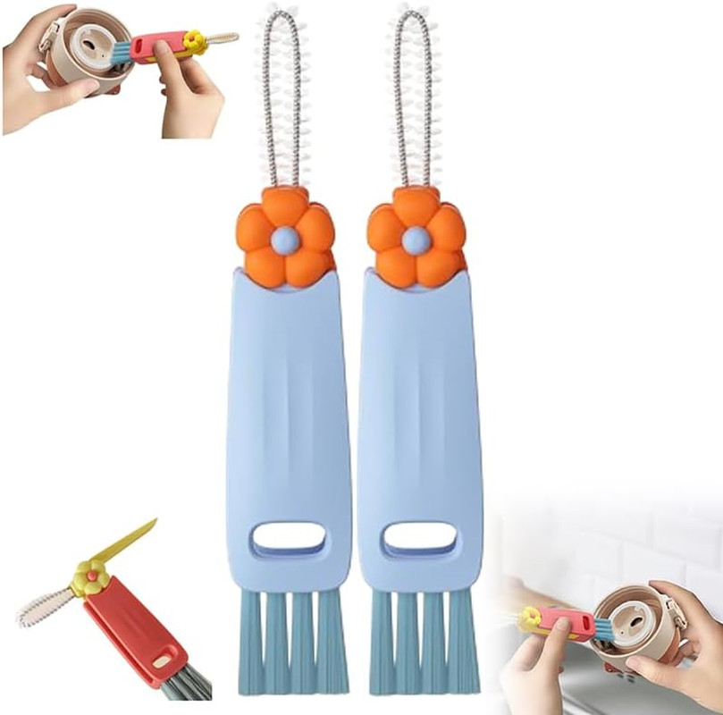 3 in 1 Cup Lid Cleaning Brush, 2025 Upgrade Cups Cleanings Brushs Portable Crevi