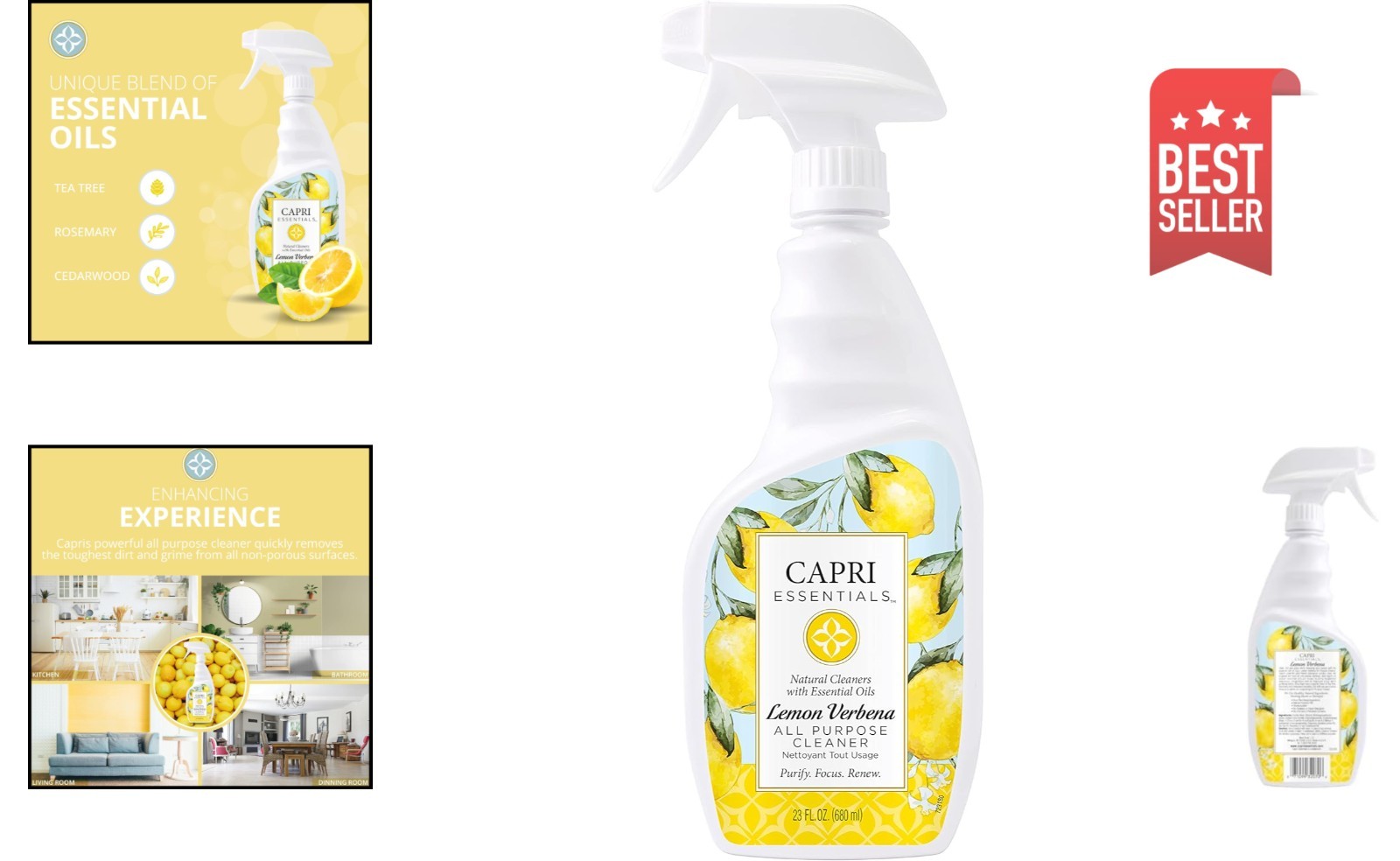 Natural Kitchen Surface Cleaner with Lemon Verbena – Safe for Mirrors and Glass