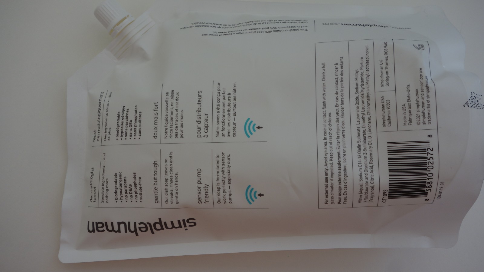 simplehuman Liquid dish soap rosemary thyme34 fl. oz. (1L) Sealed New in Bag