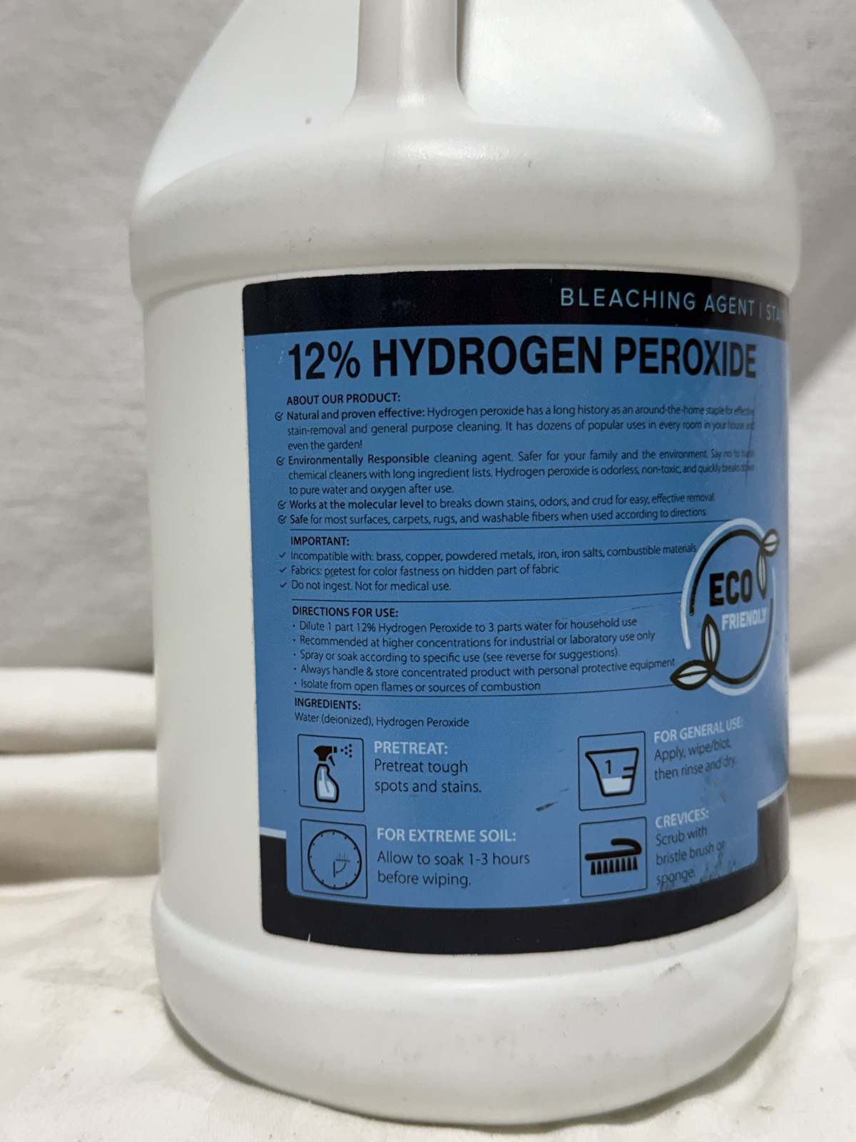 12% Hydrogen Peroxide 1 Gallon Food Grade H2O2 Extra Strength Concentrate Clean