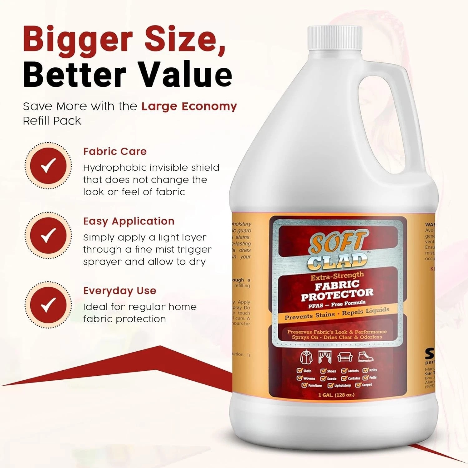 Extra Strength Fabric Protector 1 Gallon – Stain Guard, Repels Water, USA Made